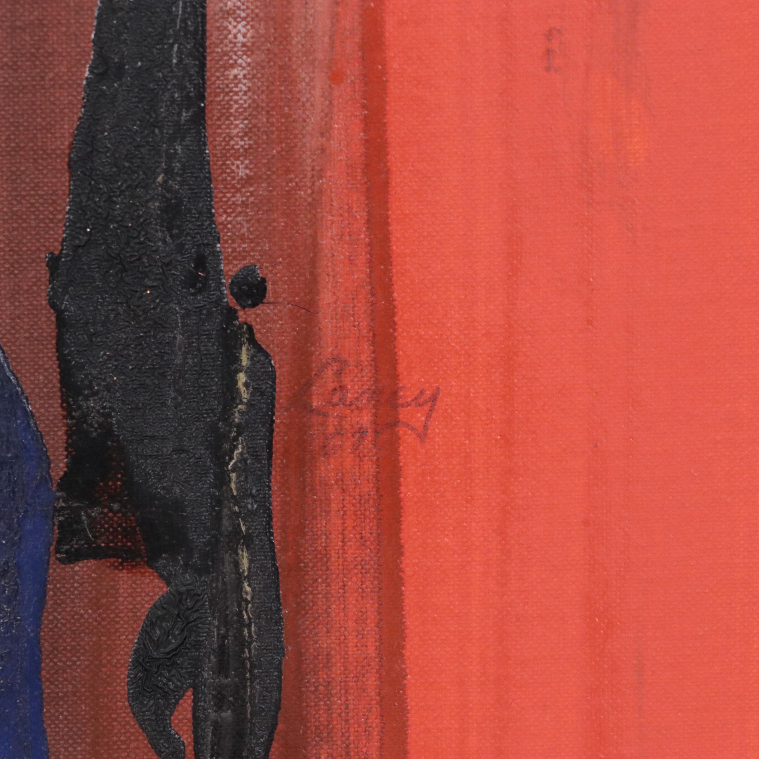 Mixed Media Abstract Non-Objective Painting, 1967