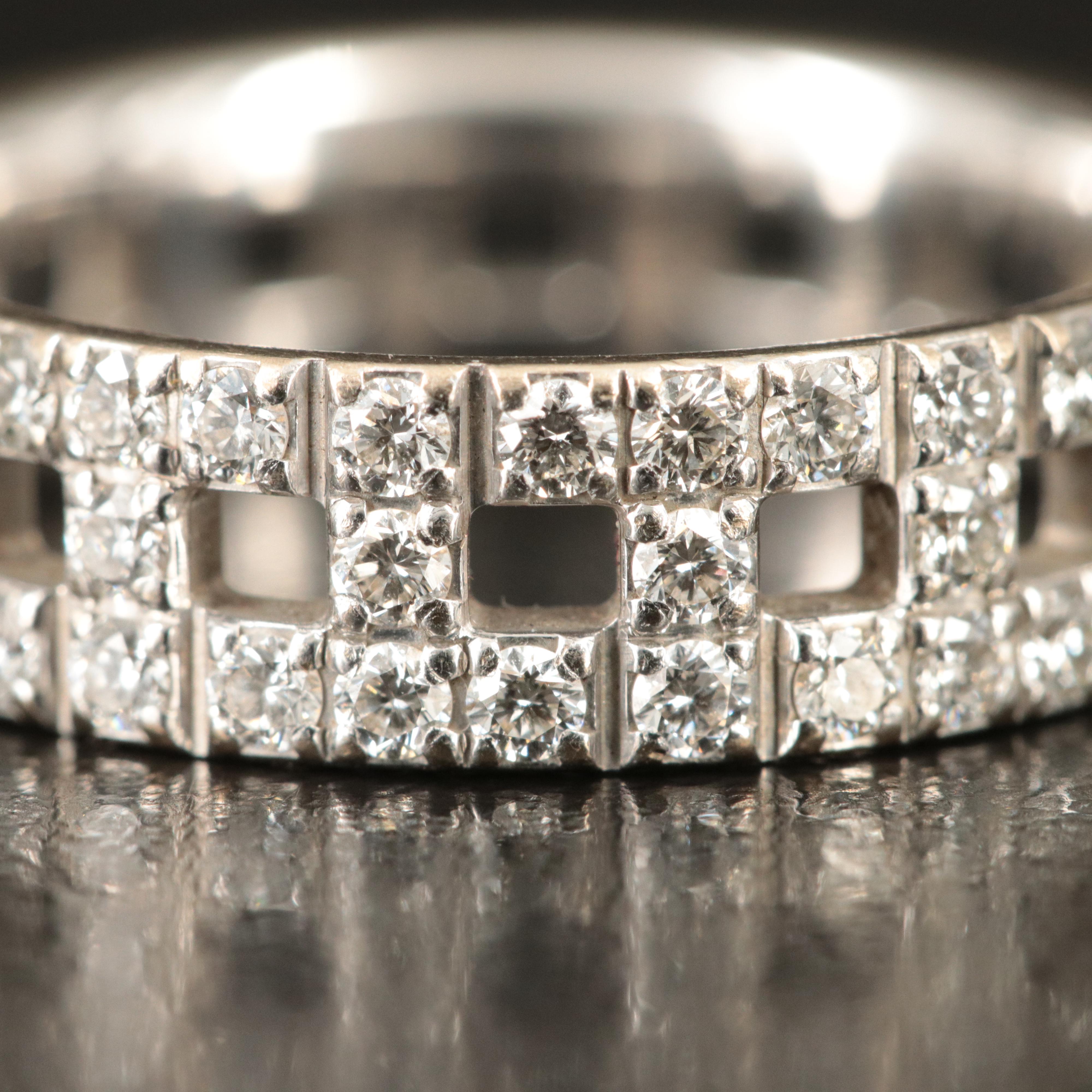 Tiffany & Co. "Tiffany True" 18K  0.99 CTW Diamond T Band