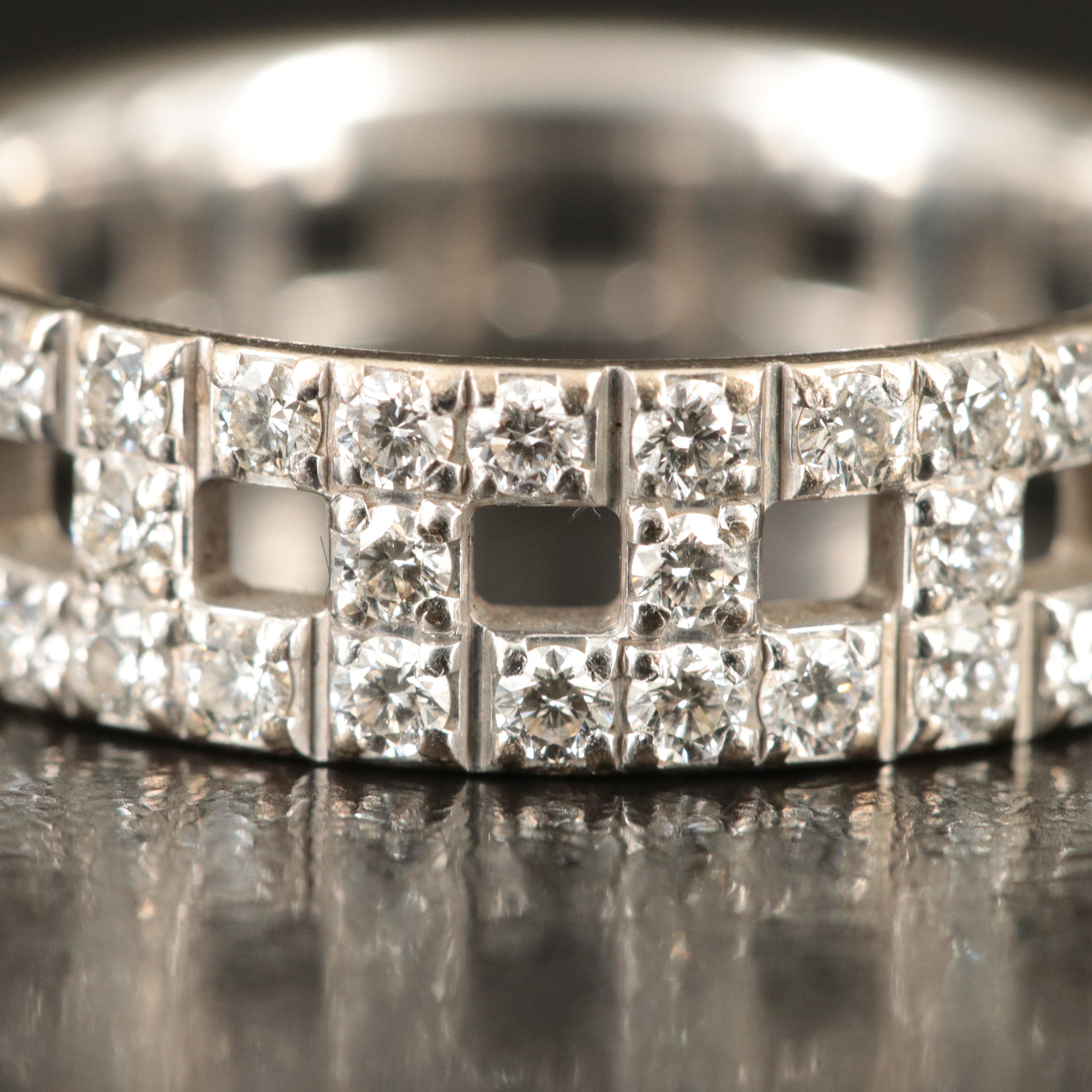 Tiffany & Co. "Tiffany True" 18K  0.99 CTW Diamond T Band