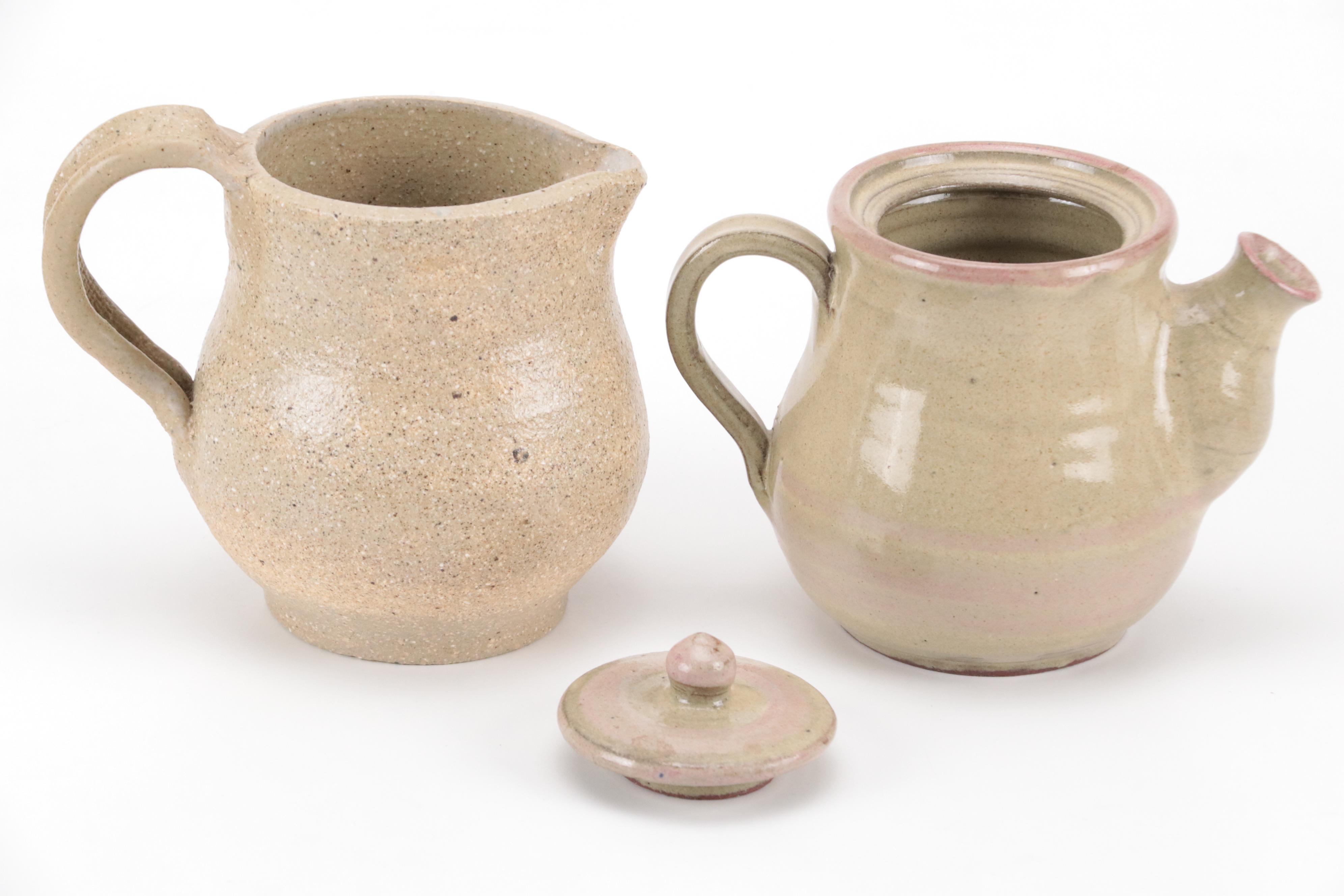 Louisville Stoneware Pinecone Bowl with Other Pottery Table Accessories