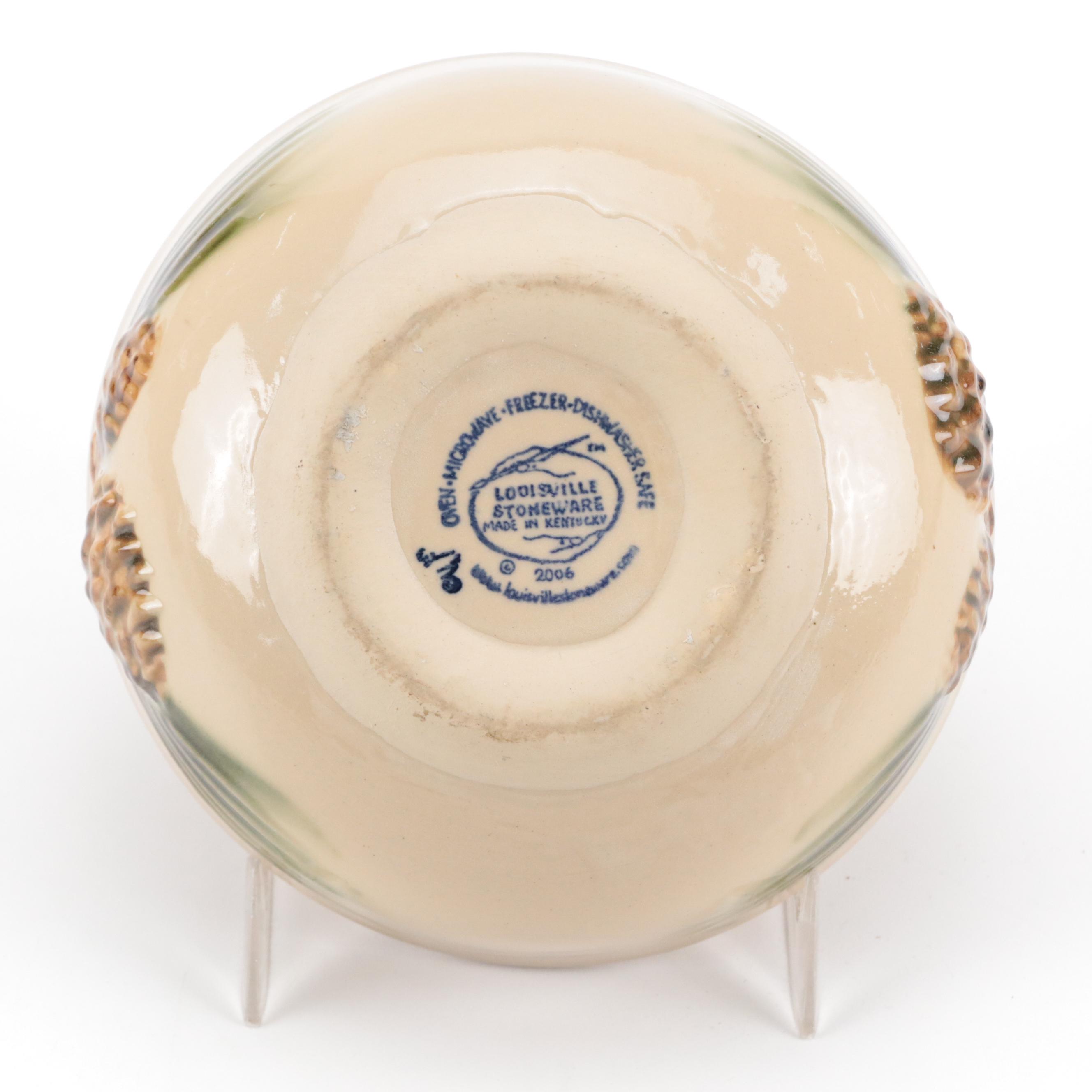 Louisville Stoneware Pinecone Bowl with Other Pottery Table Accessories