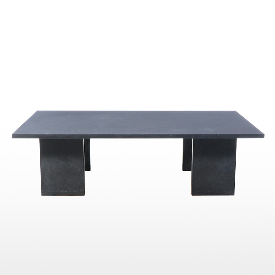 Modern Bespoke Black Granite Large-Scale Coffee Table