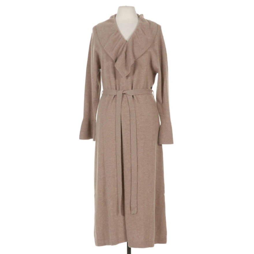 Maddy James Cashmere Long Duster Cardigan with Tie Belt