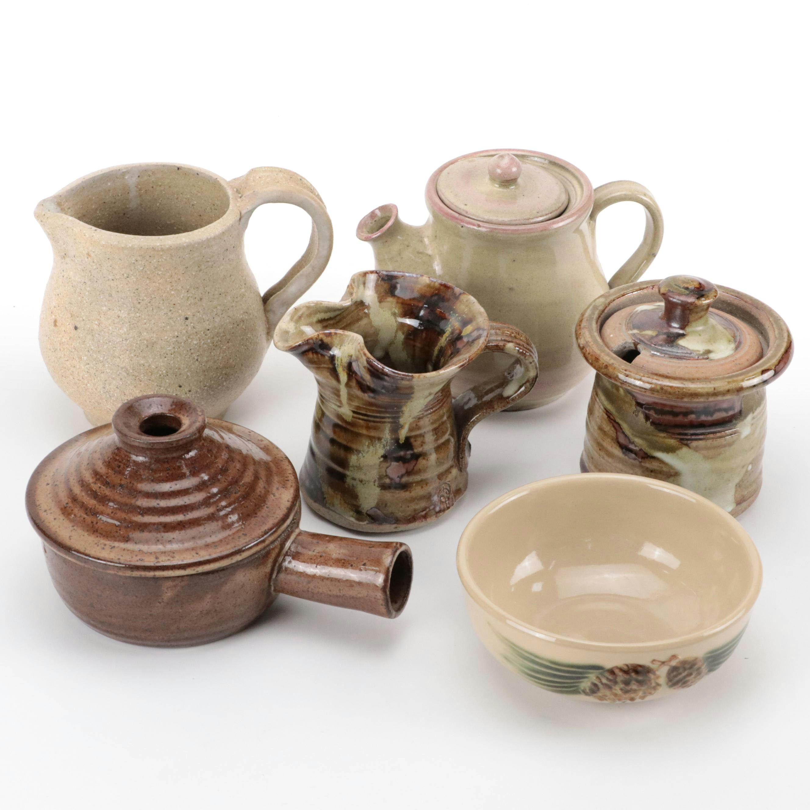 Louisville Stoneware Pinecone Bowl with Other Pottery Table Accessories