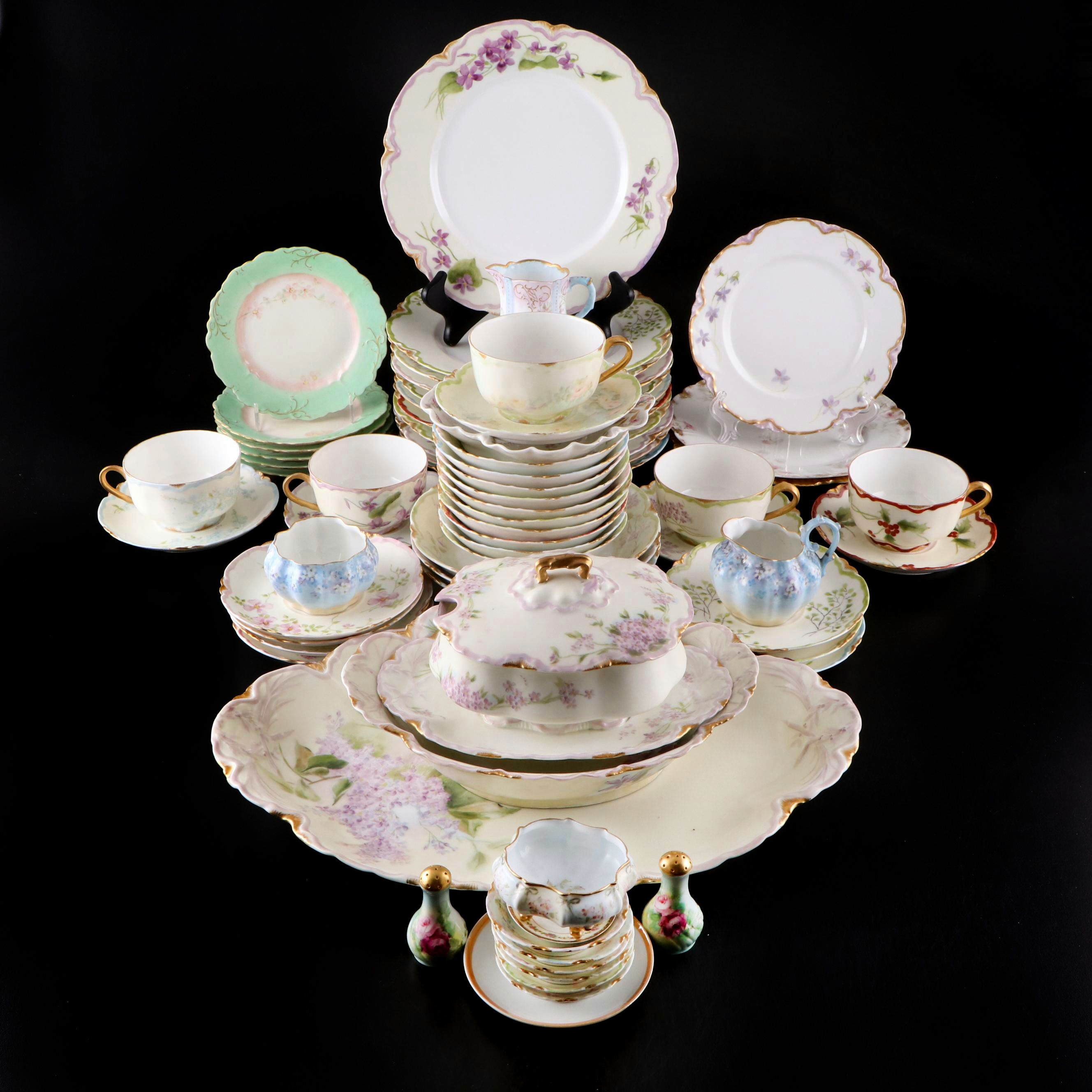 French Haviland & Co. and More Gilt Floral Porcelain Dishes