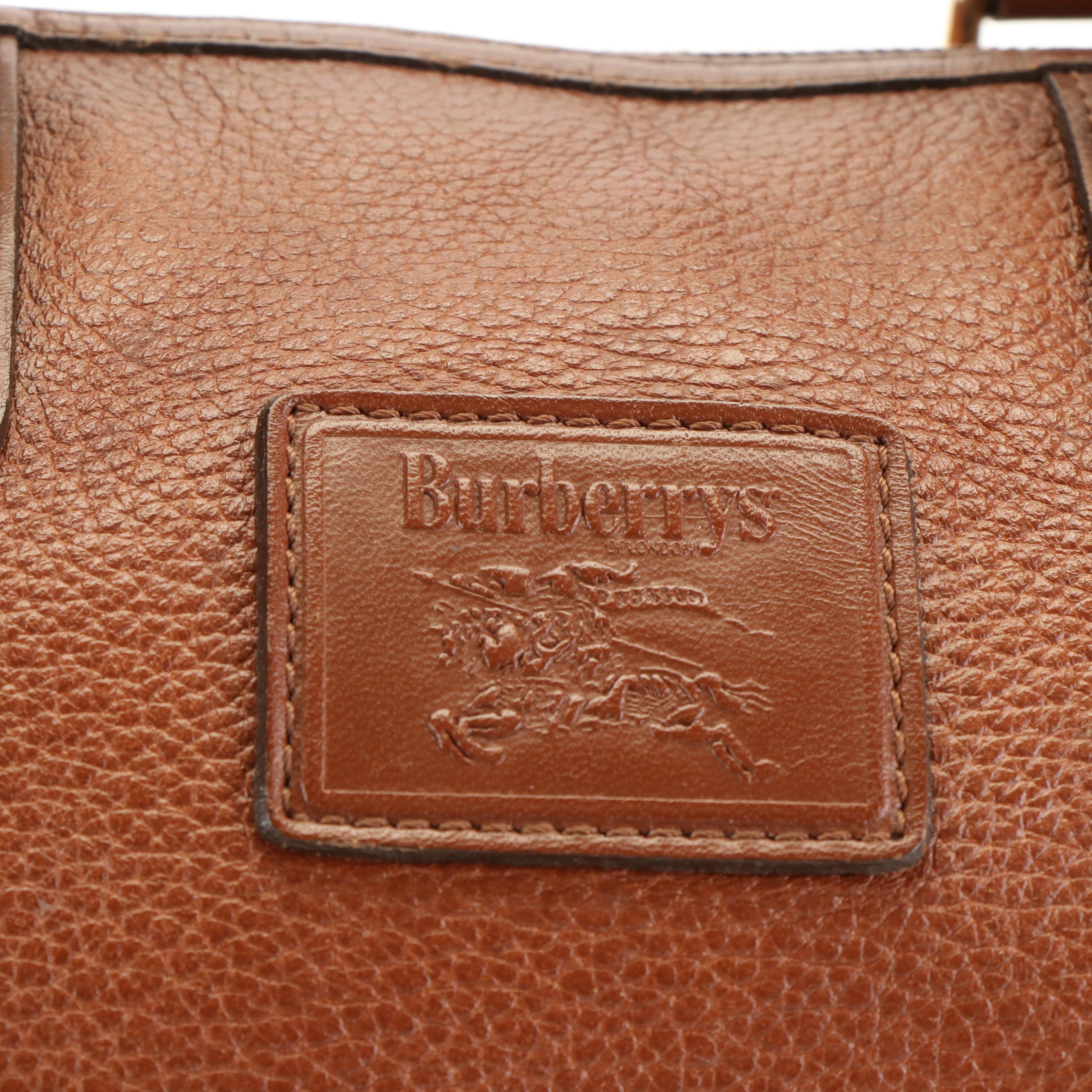 Burberry Brown Leather Boston Bag