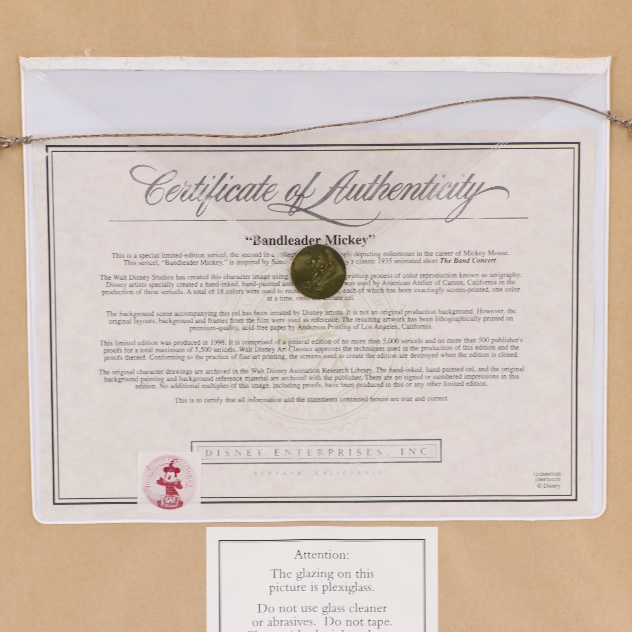 Disney Sericel "Bandleader Mickey," 1998