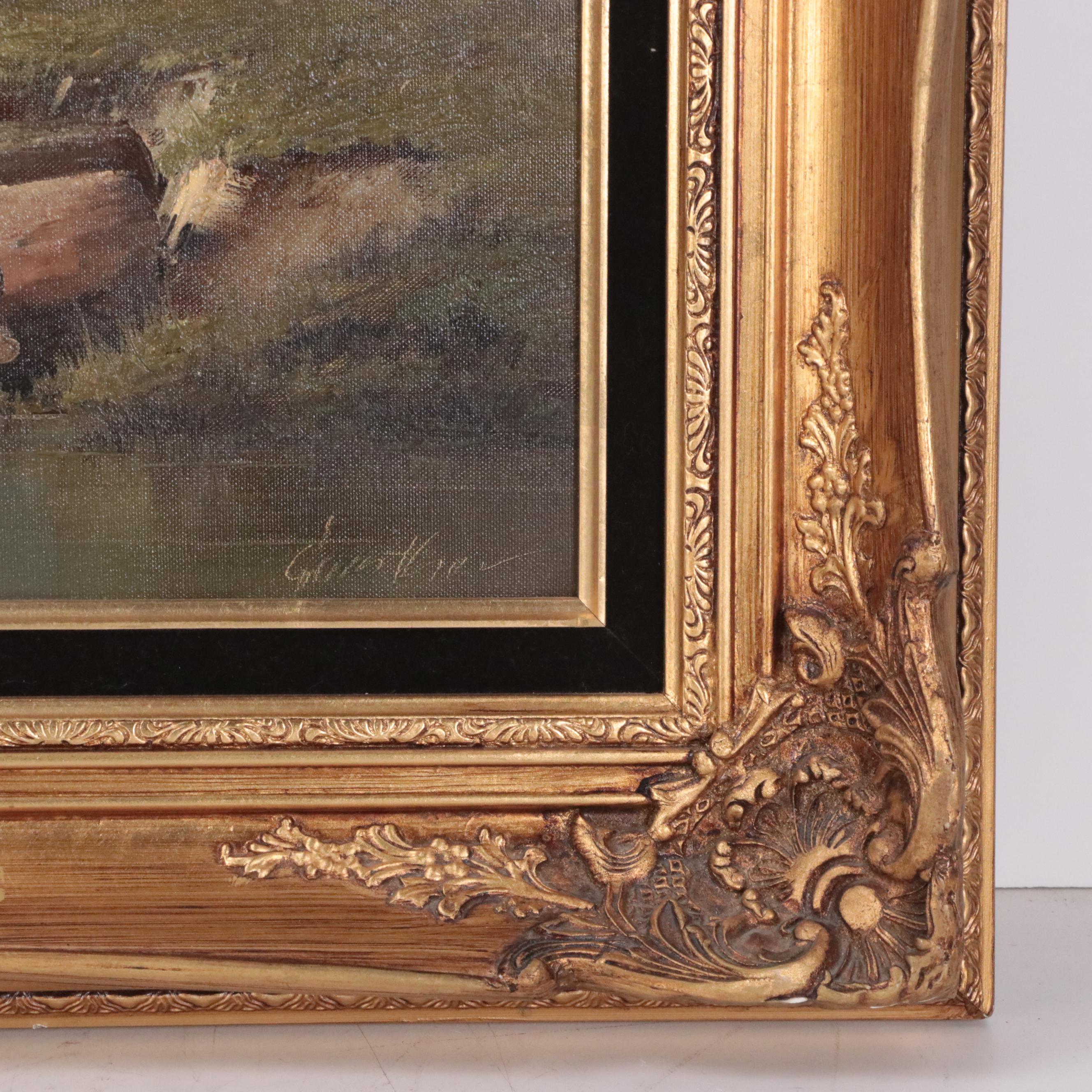 Eleonore Guinther Large-Scale Oil Painting of Rural Landscape