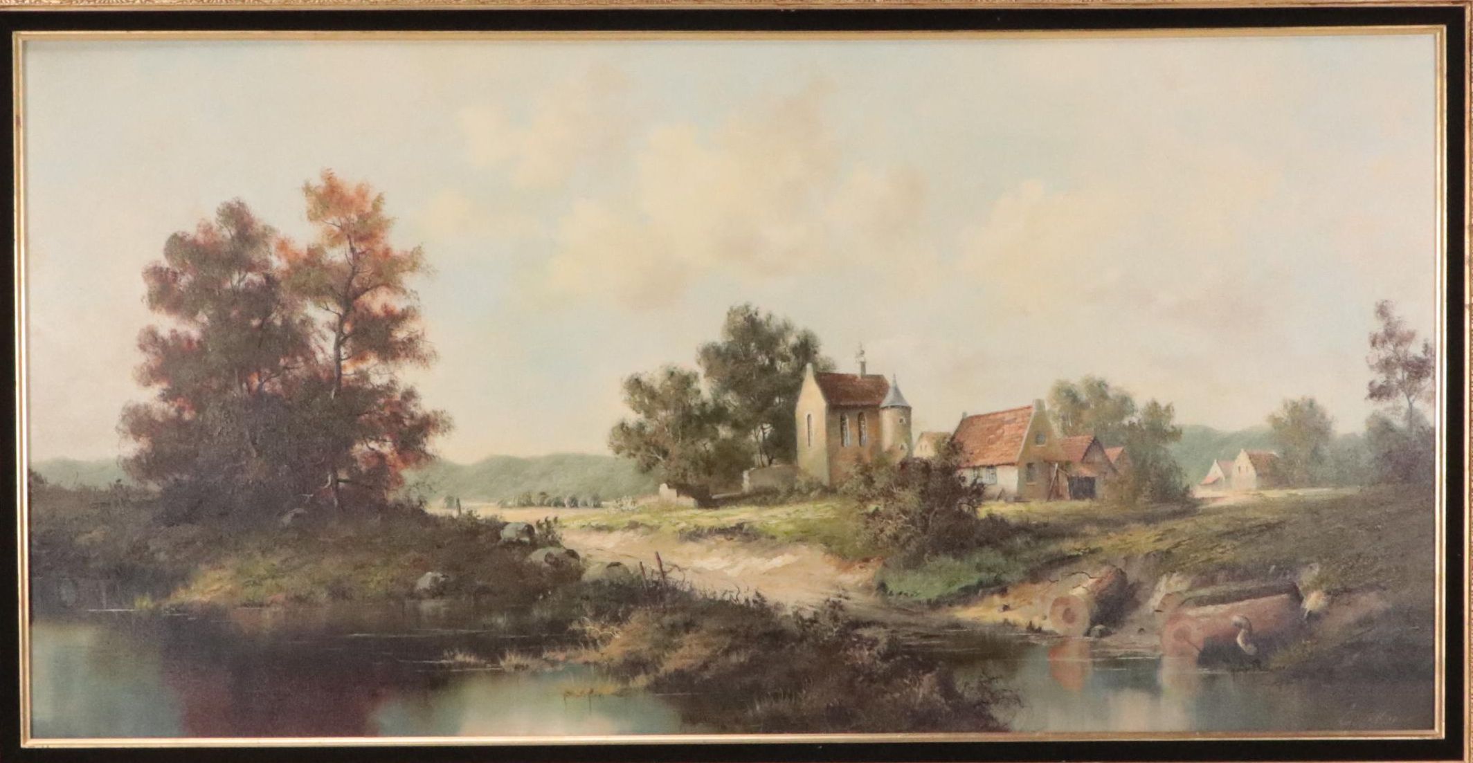 Eleonore Guinther Large-Scale Oil Painting of Rural Landscape