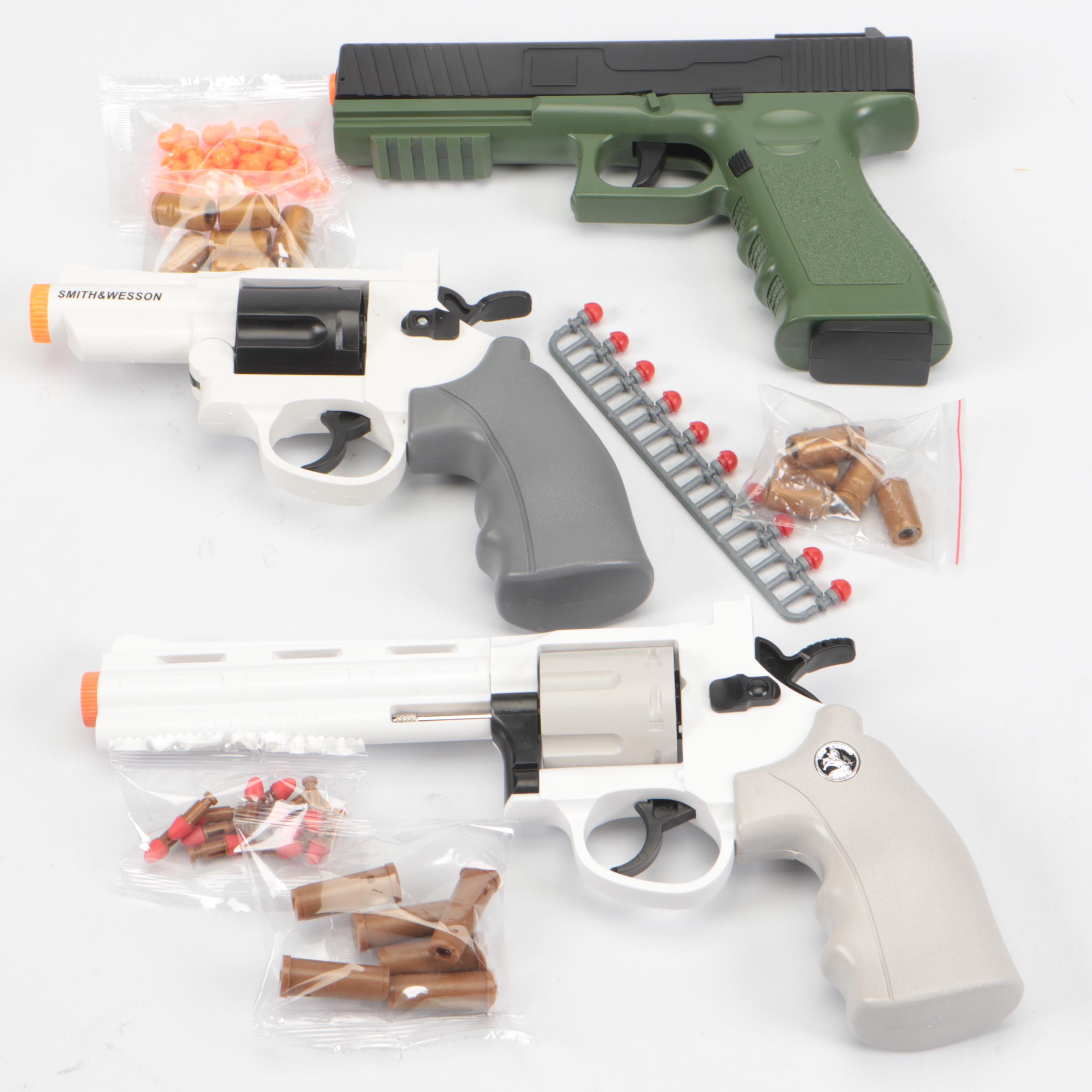 Smith & Wesson, MJT and Tehoosen Colt Bullet Pretend Play Toy Guns, Rounds