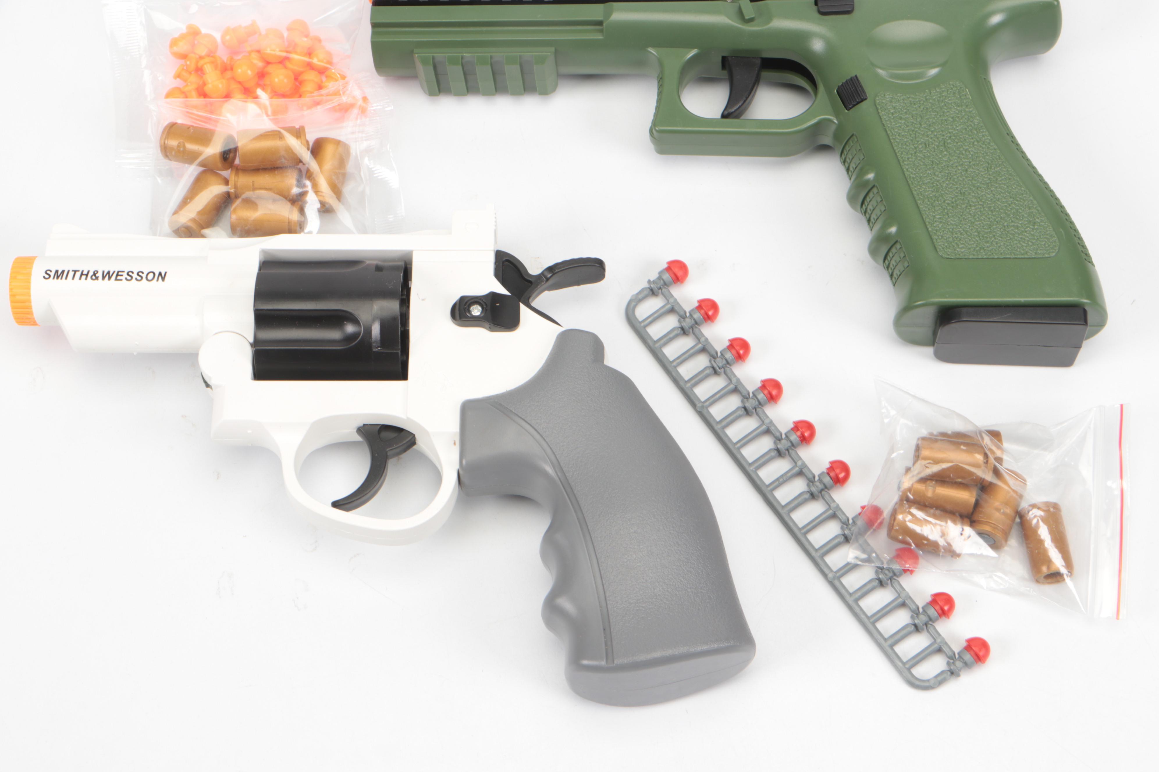 Smith & Wesson, MJT and Tehoosen Colt Bullet Pretend Play Toy Guns, Rounds