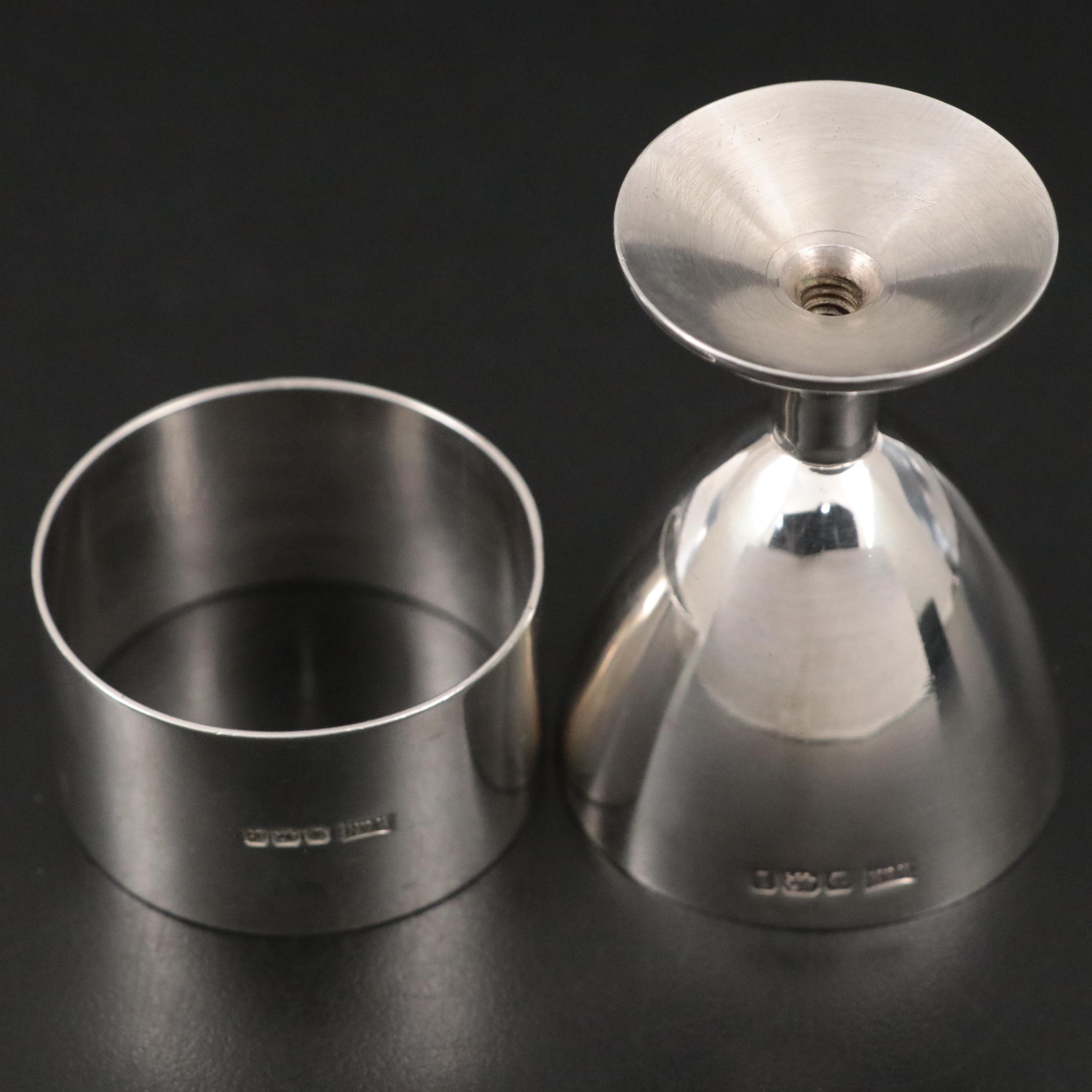 English Walker & Hall Sterling Silver Egg Cup, Napkin Ring, and Spoon, 1927–1928