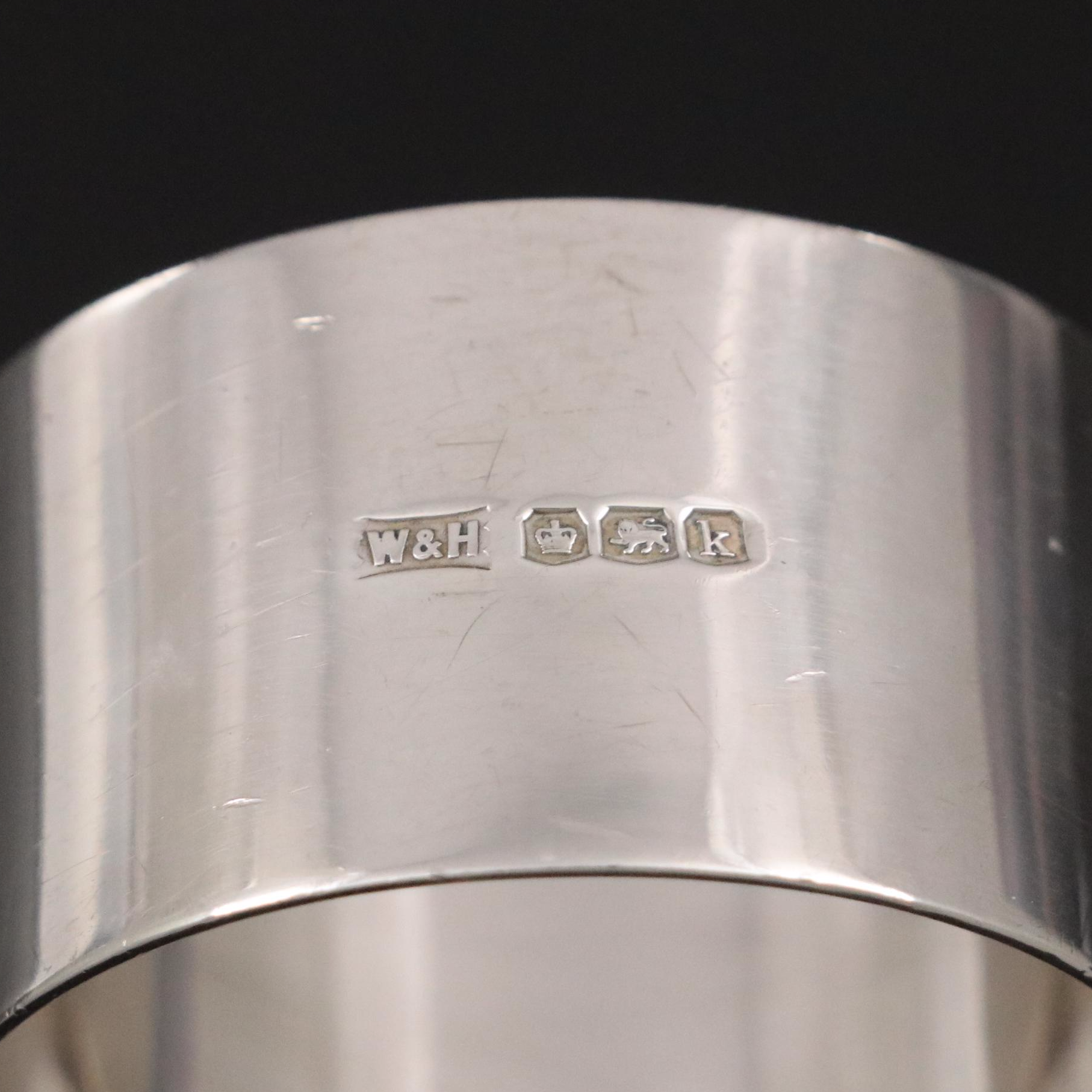 English Walker & Hall Sterling Silver Egg Cup, Napkin Ring, and Spoon, 1927–1928