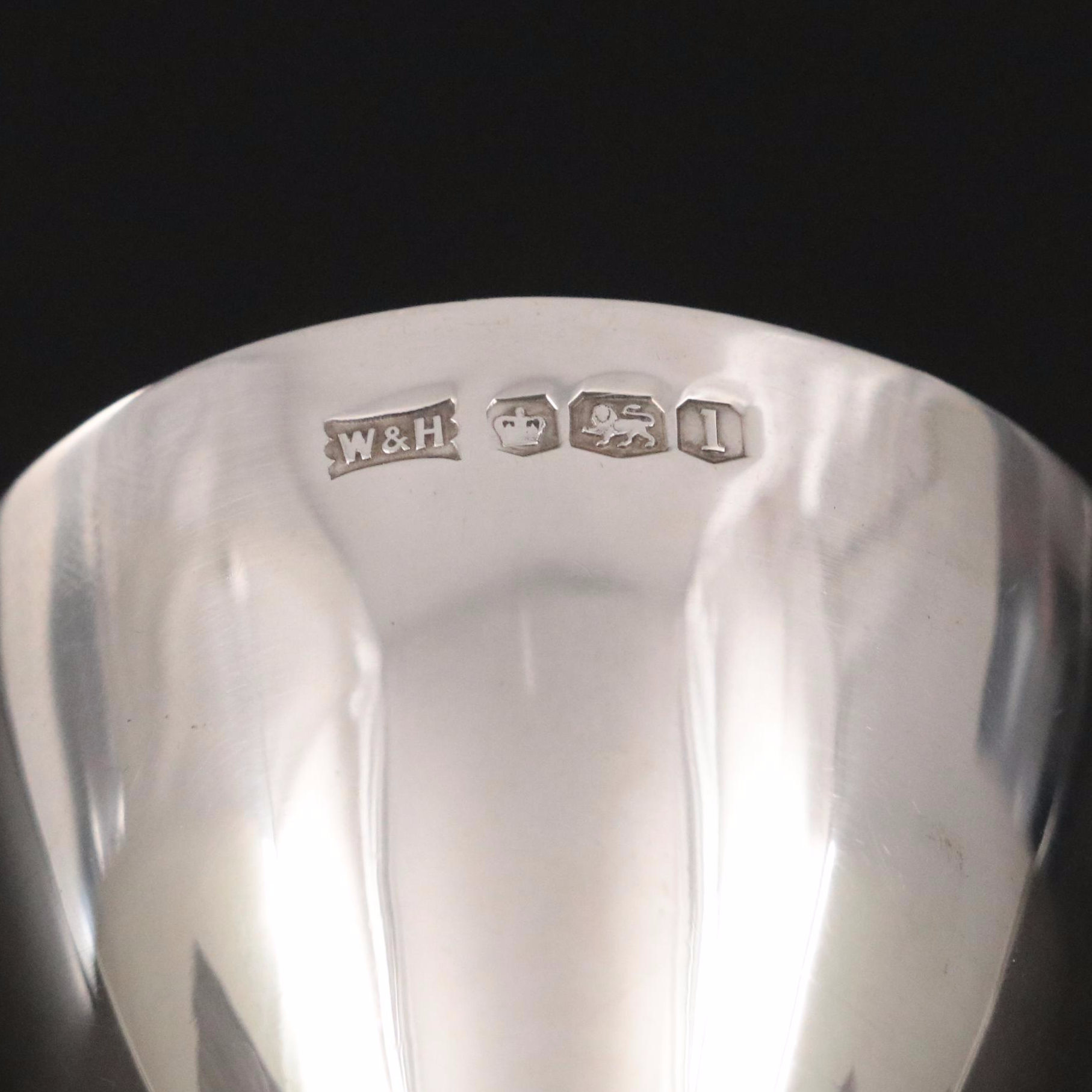English Walker & Hall Sterling Silver Egg Cup, Napkin Ring, and Spoon, 1927–1928