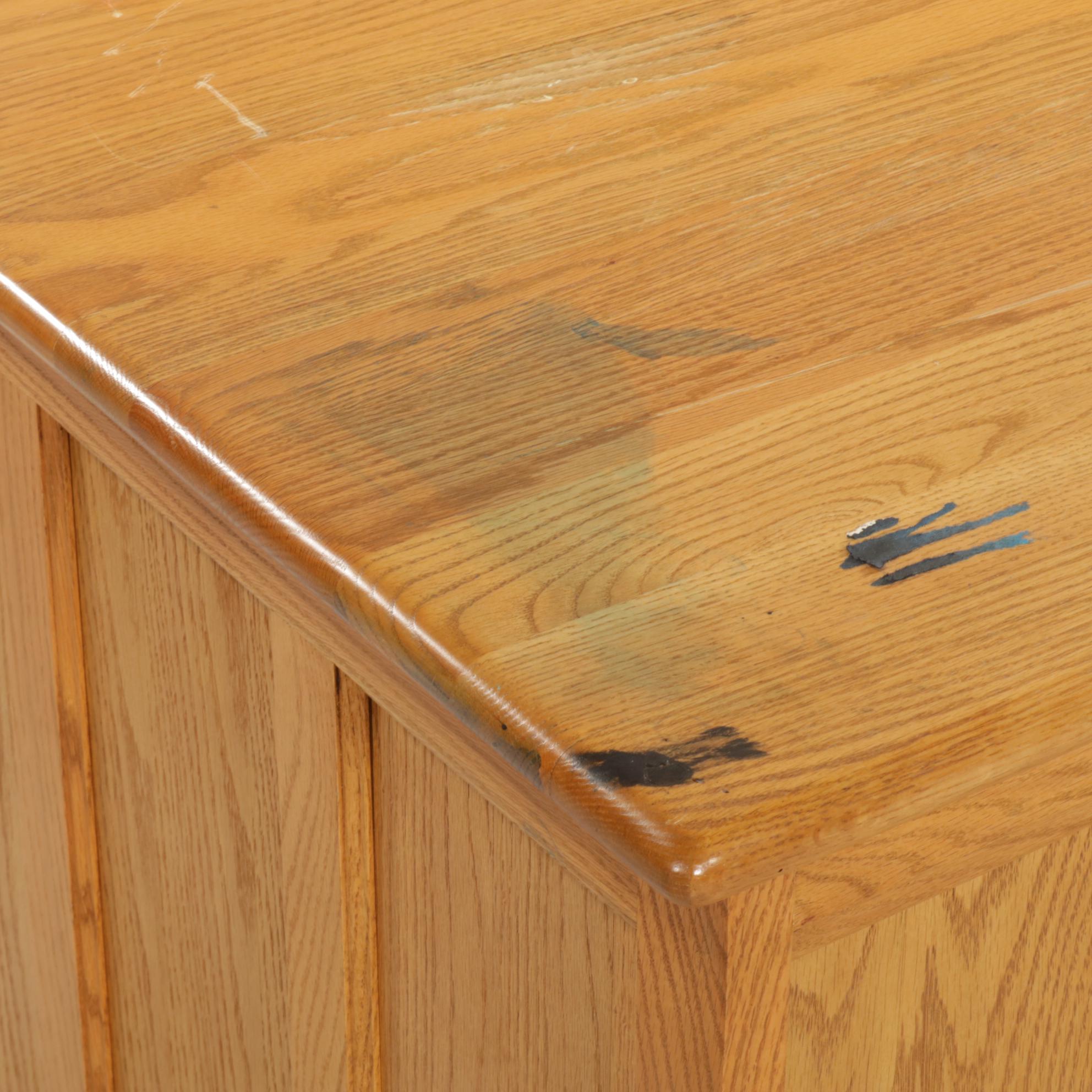 Creative Ideas Oak Desk and Staples Telford II Adjustable Office Chair