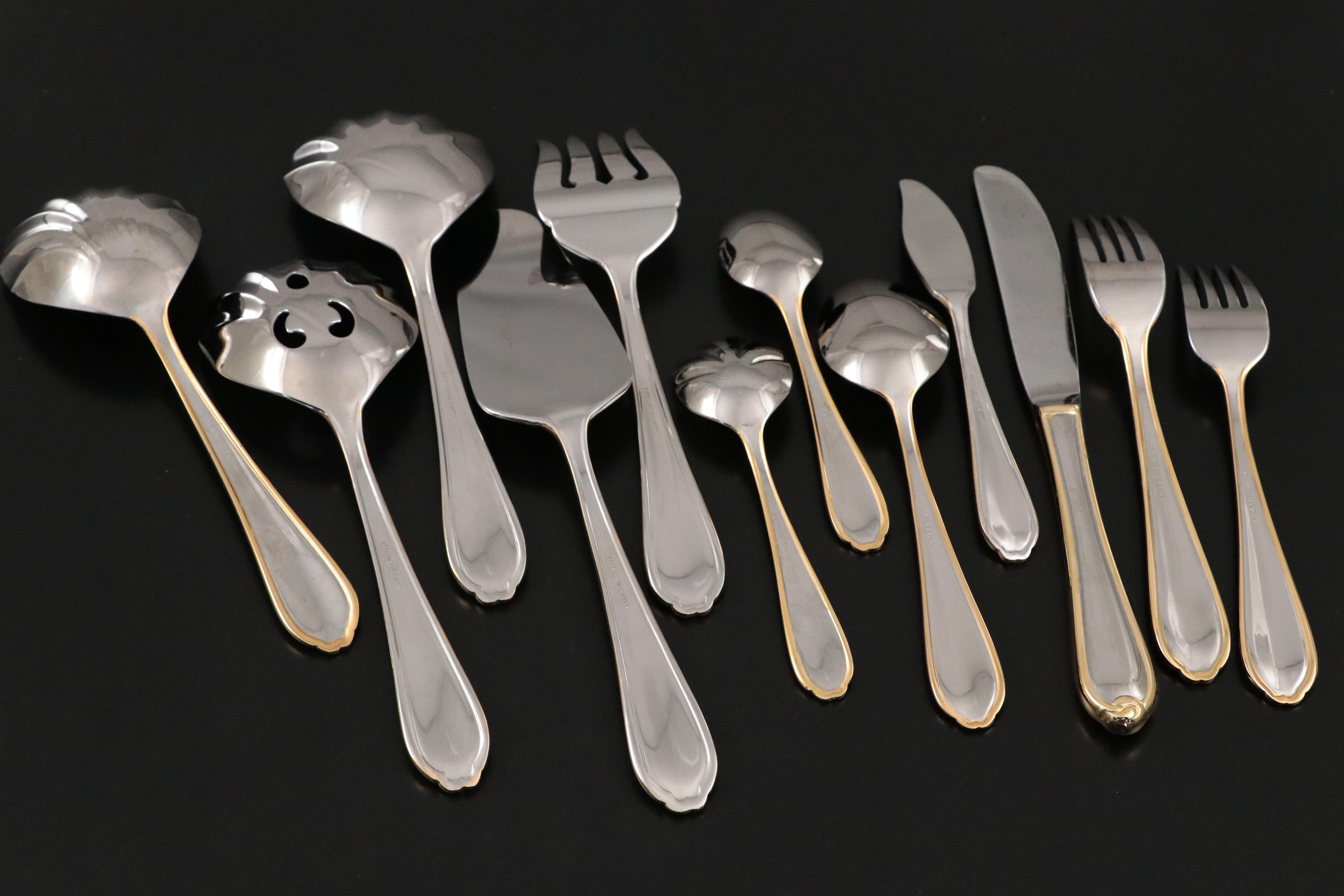 Retroneau "Alton" Stainless Steel, Silver Plate and Gold Plated Flatware Set