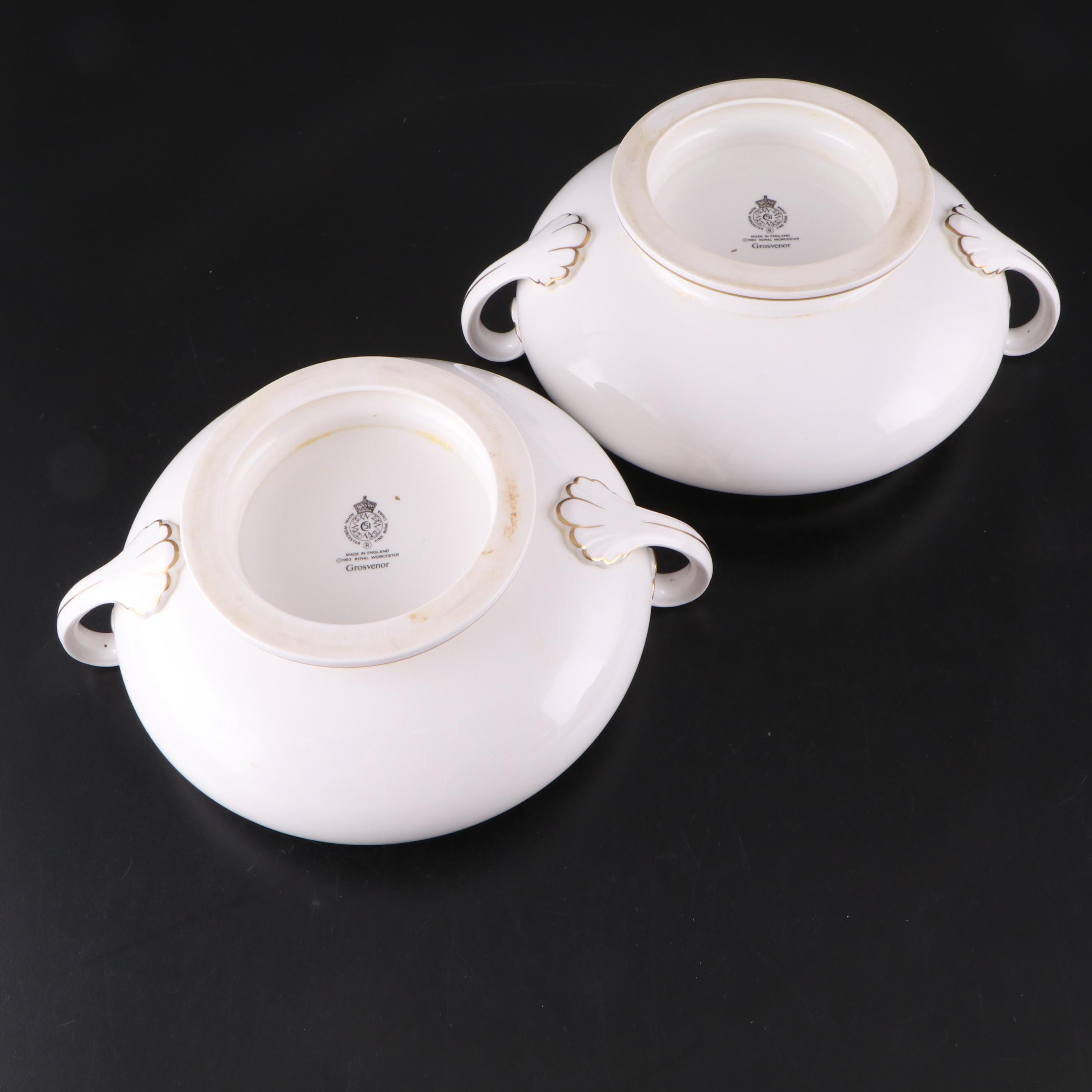 Royal Worcester "Grosvenor Pink" Bone China Dinnerware and Serving Pieces