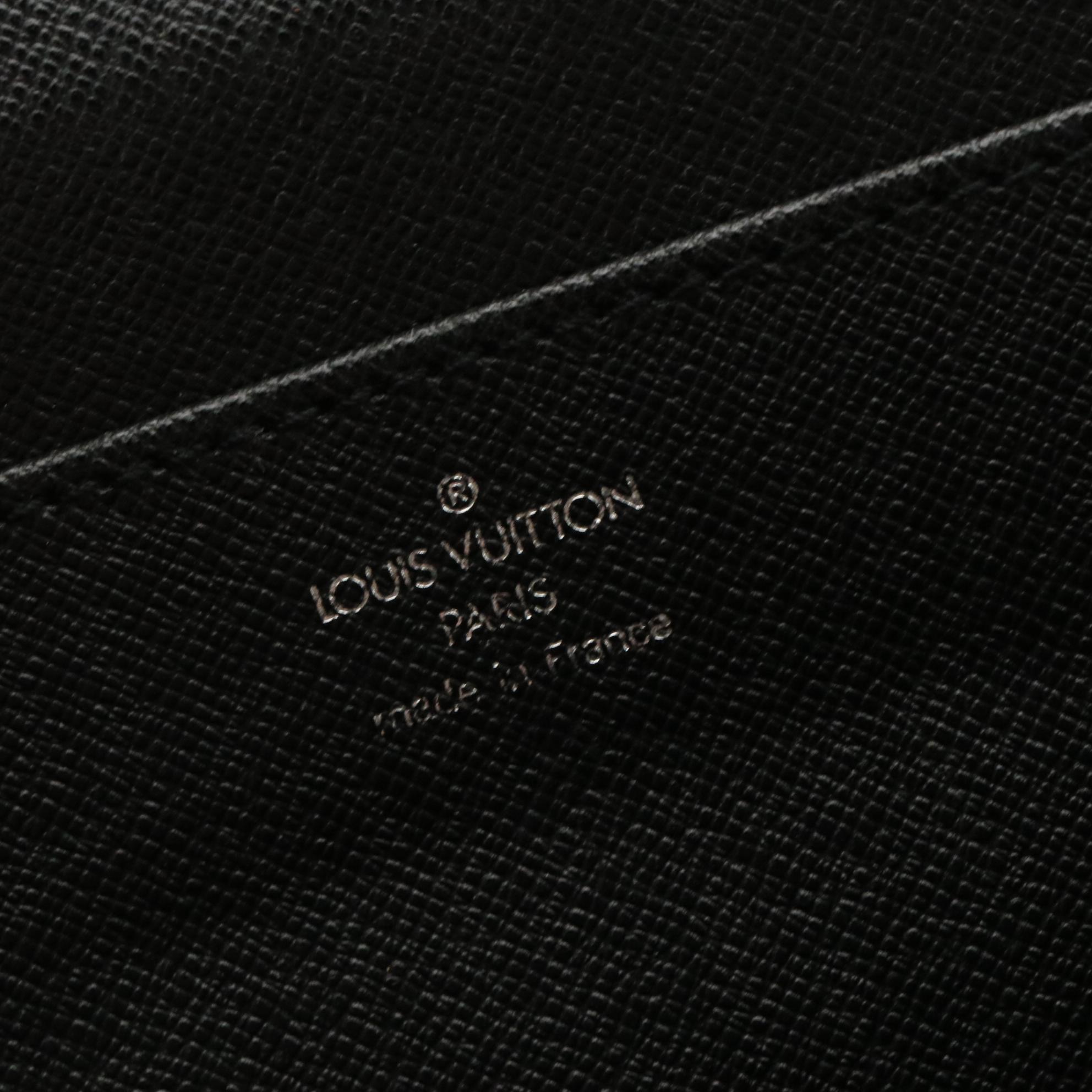 Louis Vuitton Serviette Kourad Briefcase in Black Taiga Leather