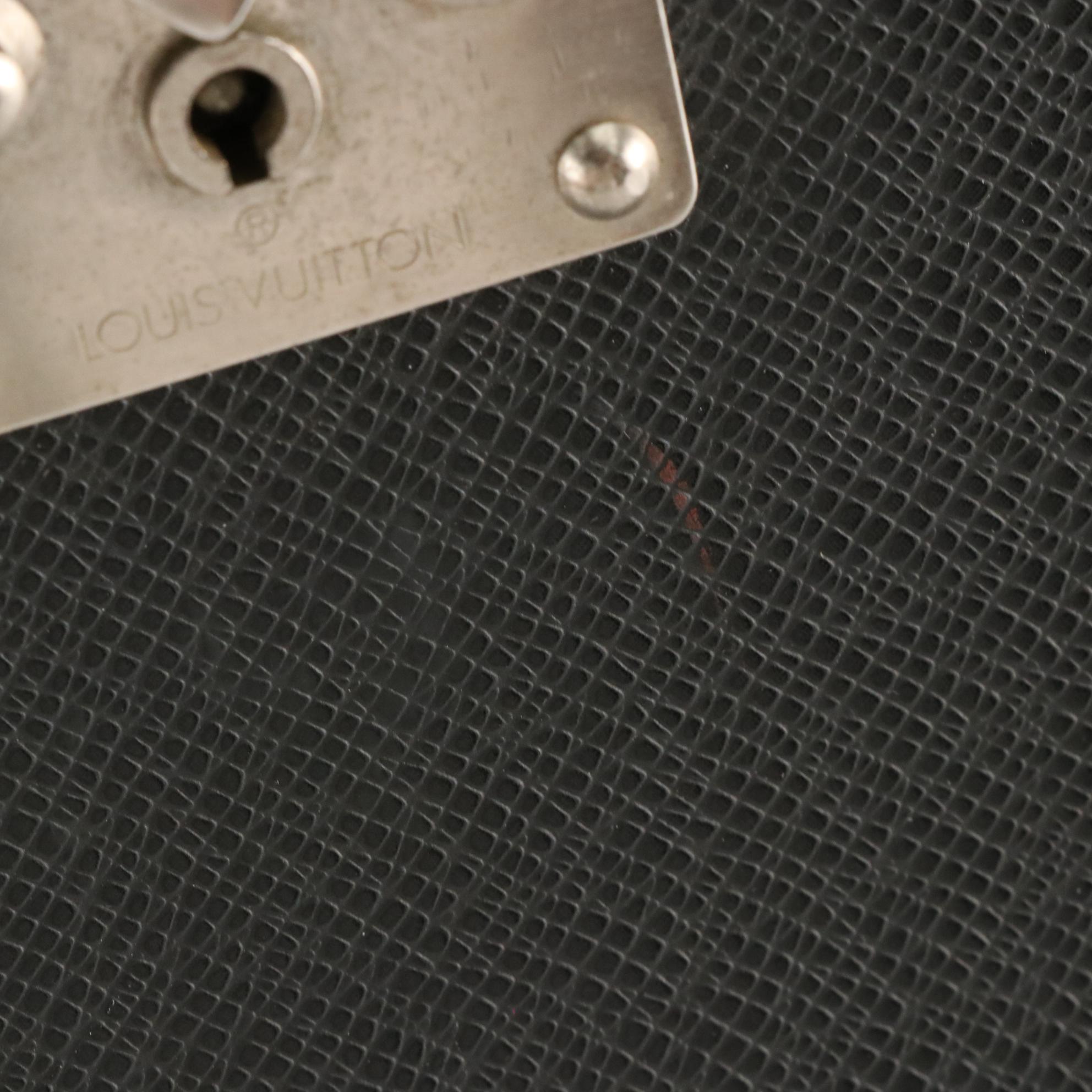 Louis Vuitton Serviette Kourad Briefcase in Black Taiga Leather