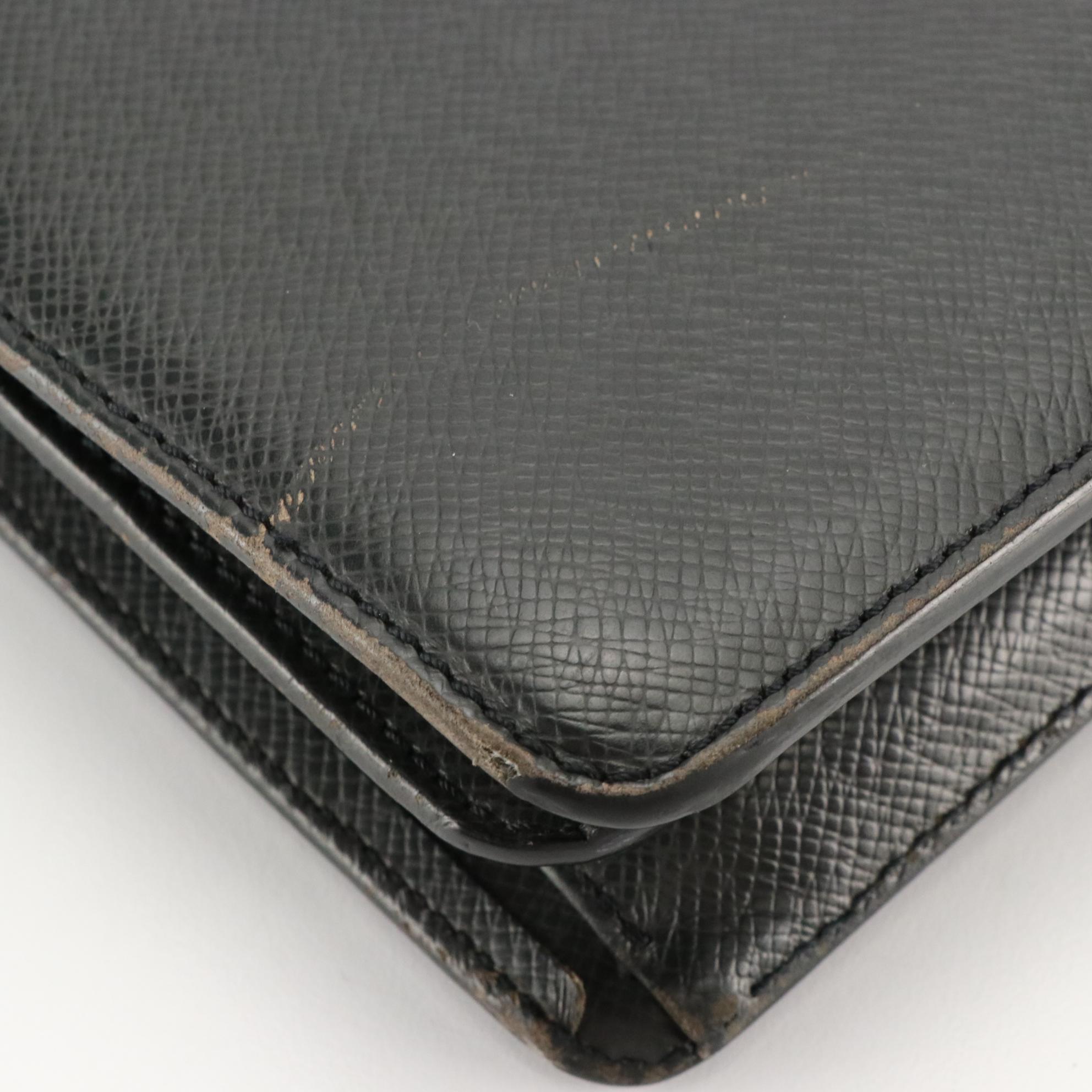 Louis Vuitton Serviette Kourad Briefcase in Black Taiga Leather