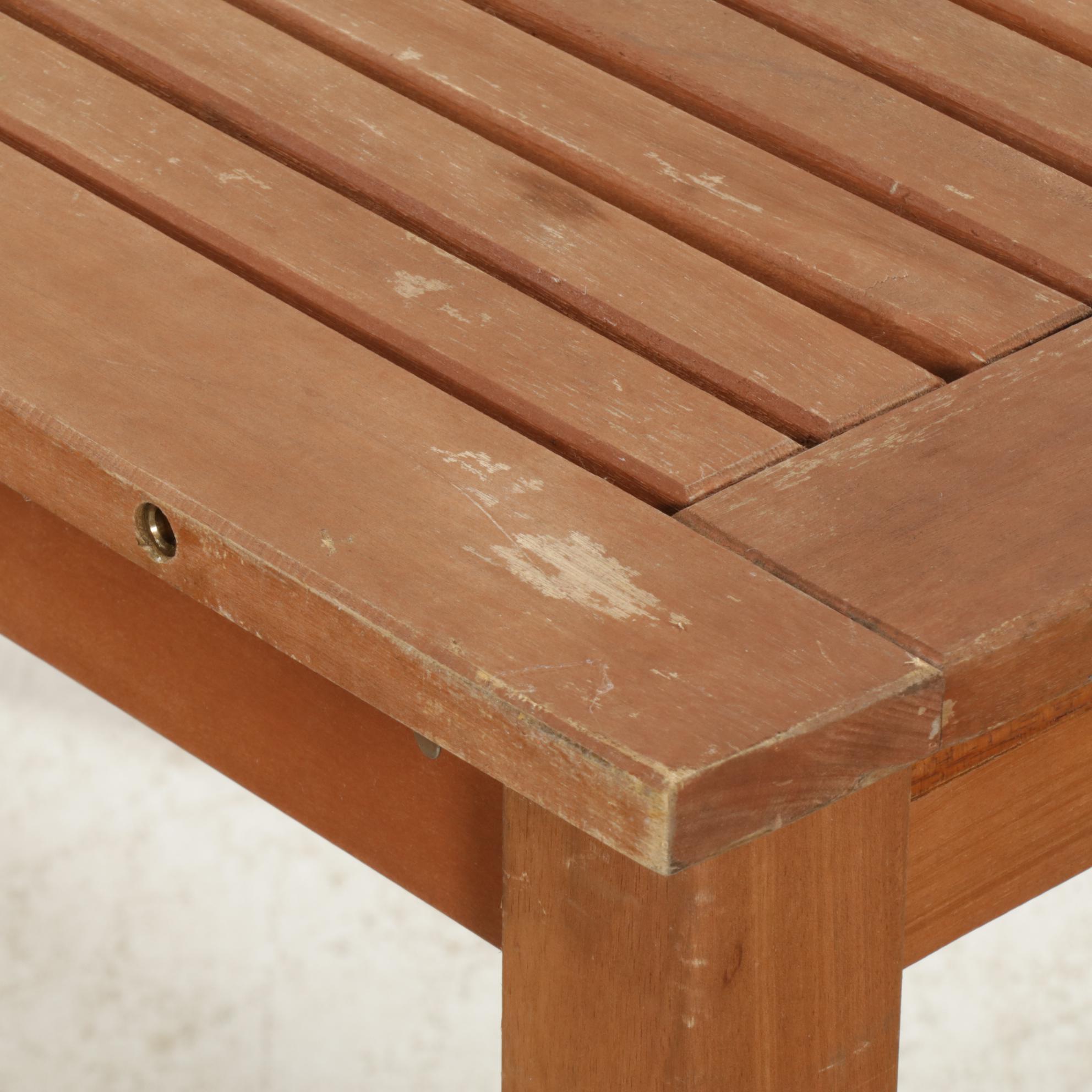 World Market "Senaya" Dining Table, Global Living Teak Folding Chairs Plus Bench