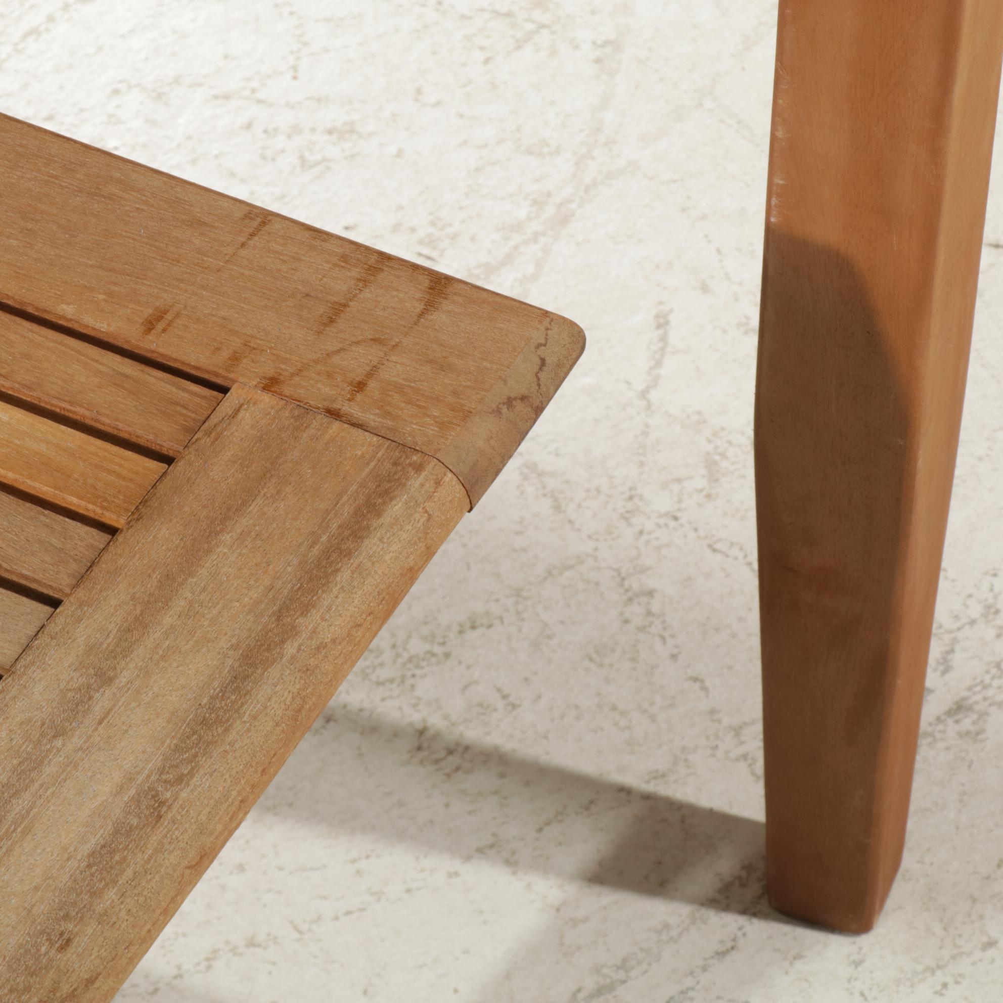 World Market "Senaya" Dining Table, Global Living Teak Folding Chairs Plus Bench