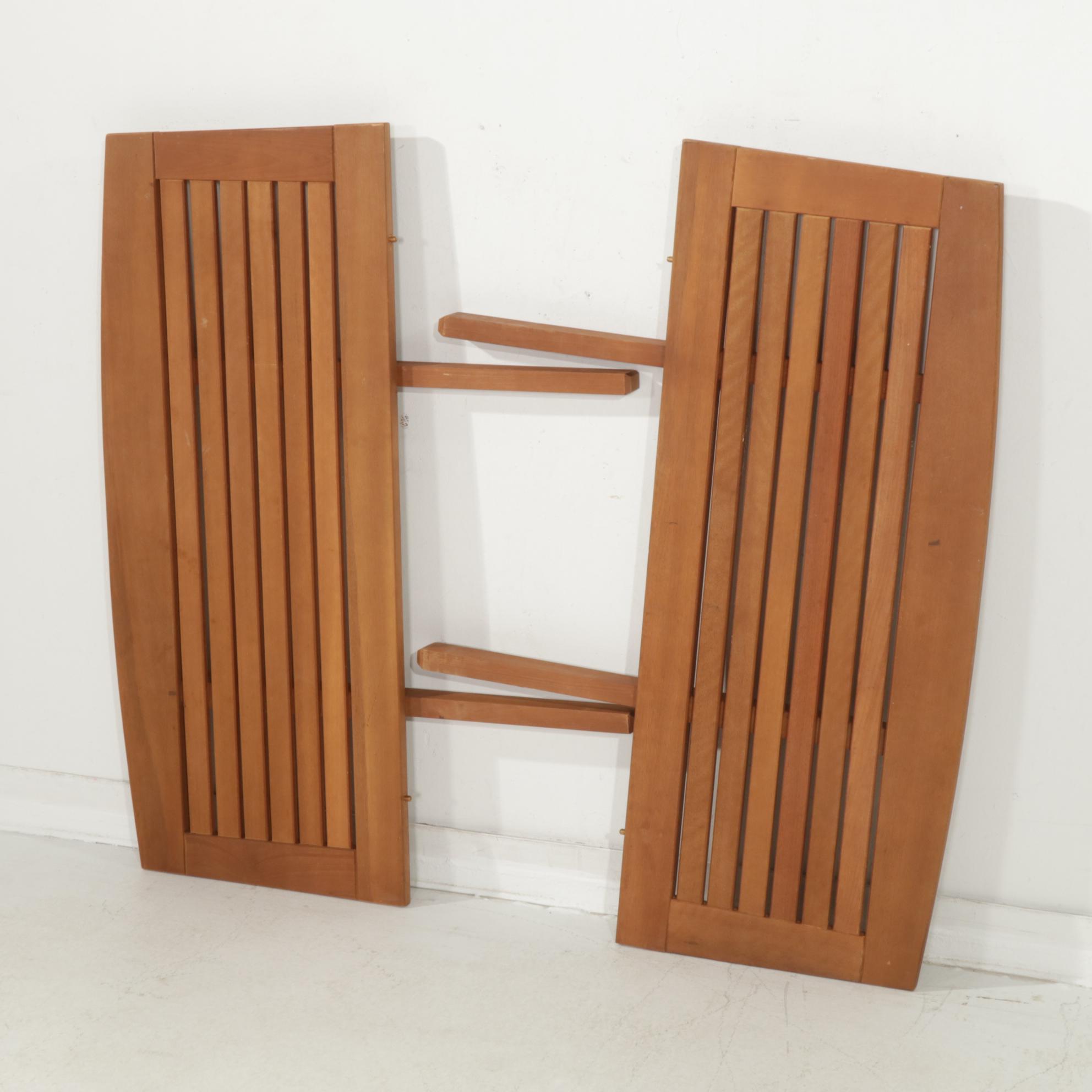 World Market "Senaya" Dining Table, Global Living Teak Folding Chairs Plus Bench