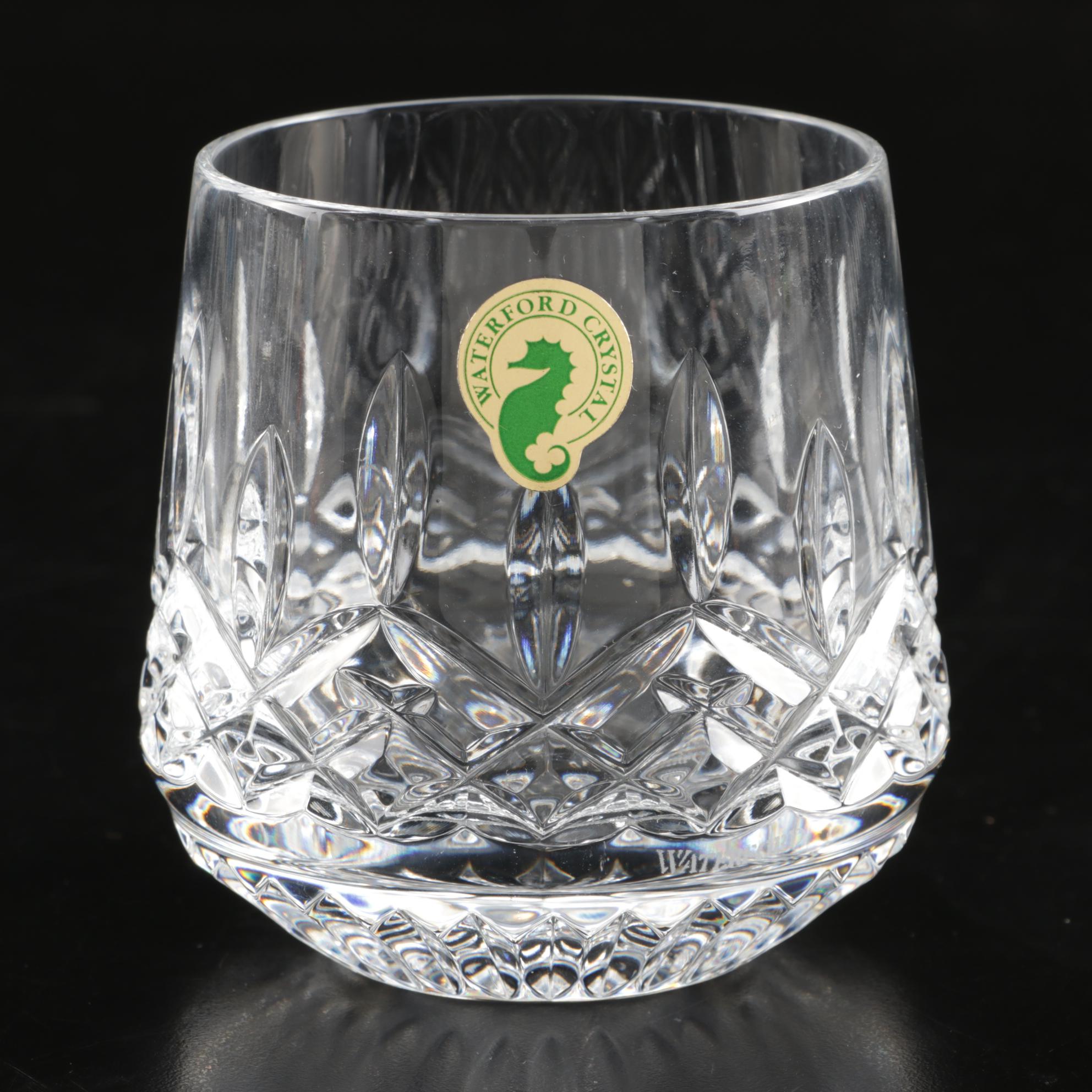 Waterford "Lismore" Crystal Roly Poly Old Fashioned Glasses, Set of Seven