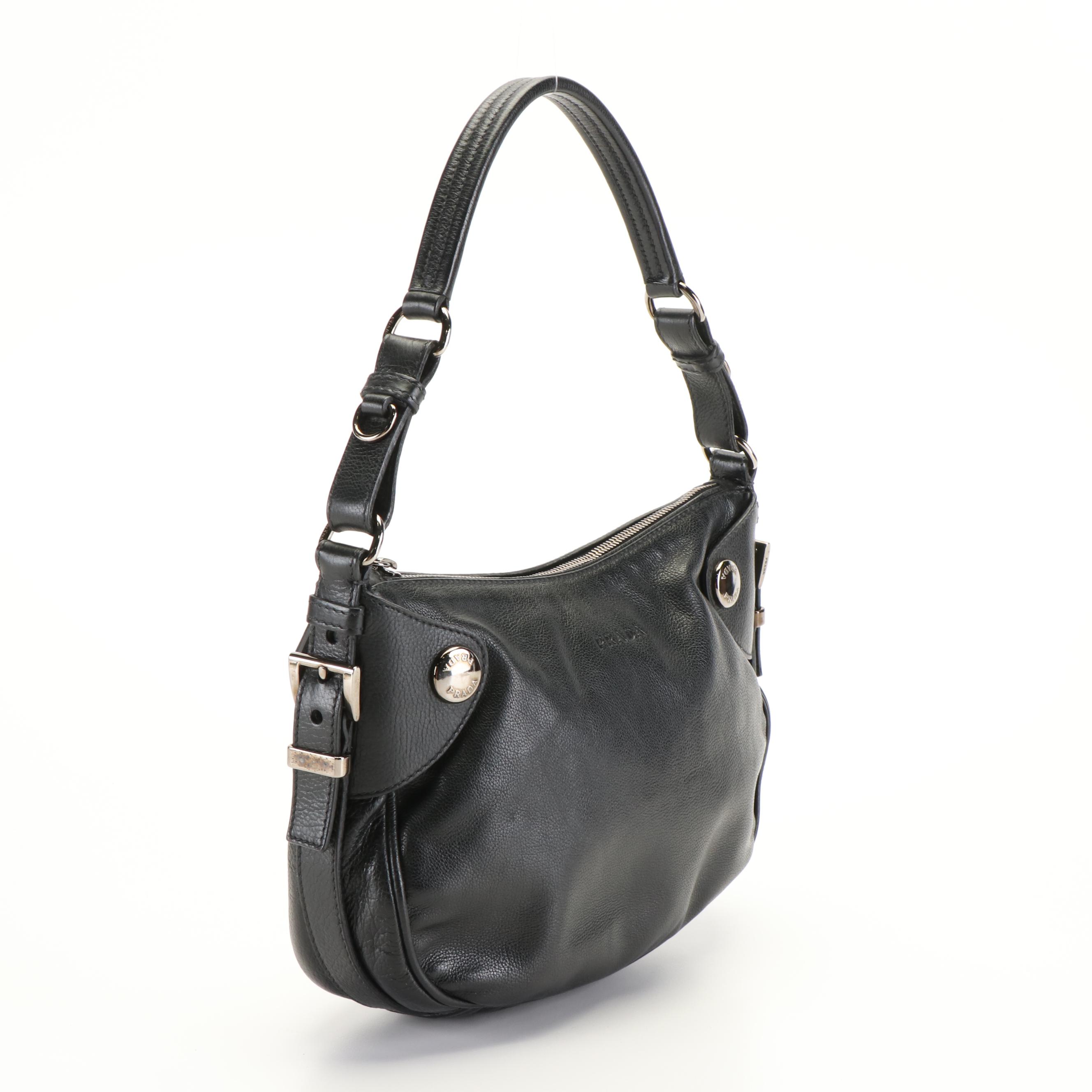 Prada Baguette Black Leather Shoulder Bag