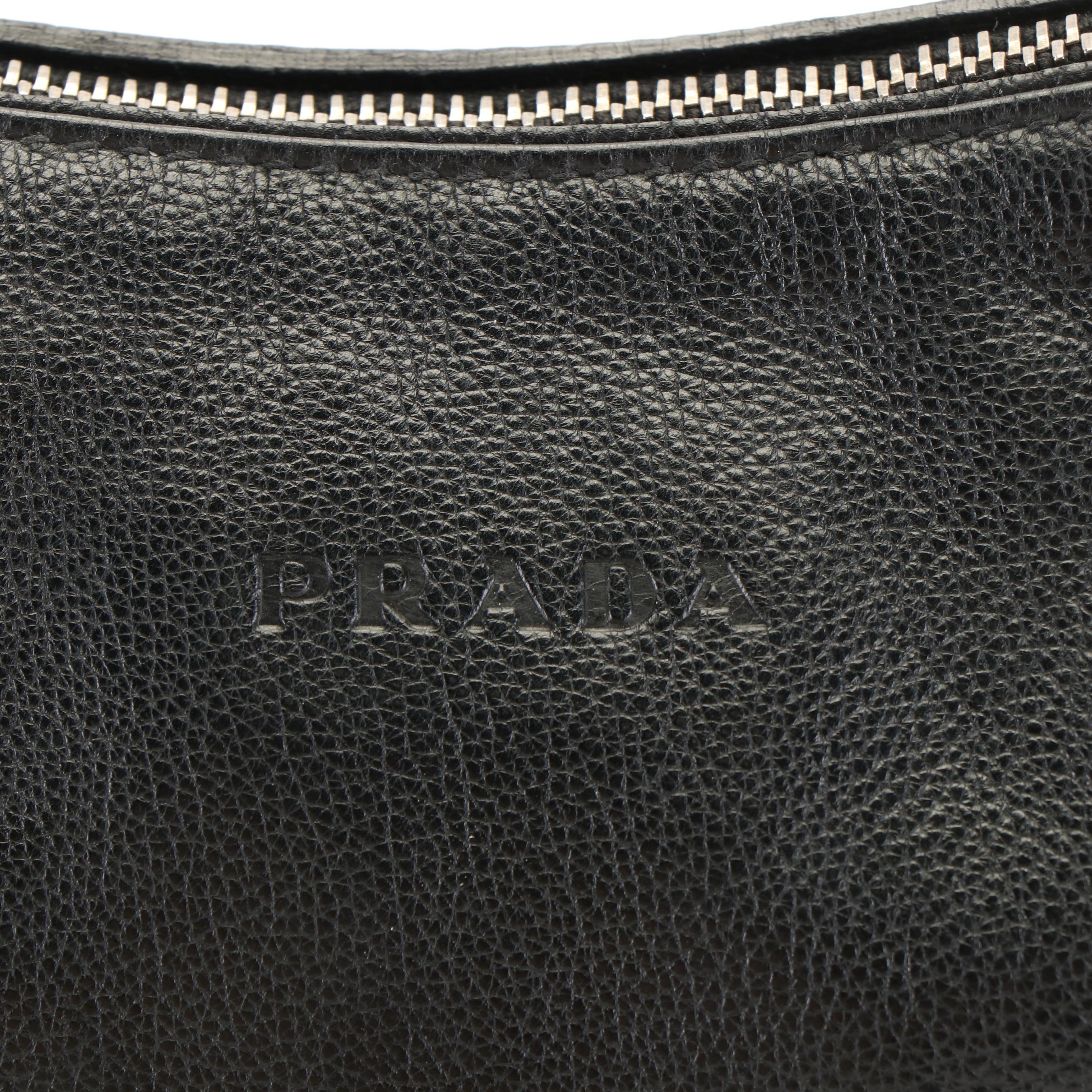 Prada Baguette Black Leather Shoulder Bag