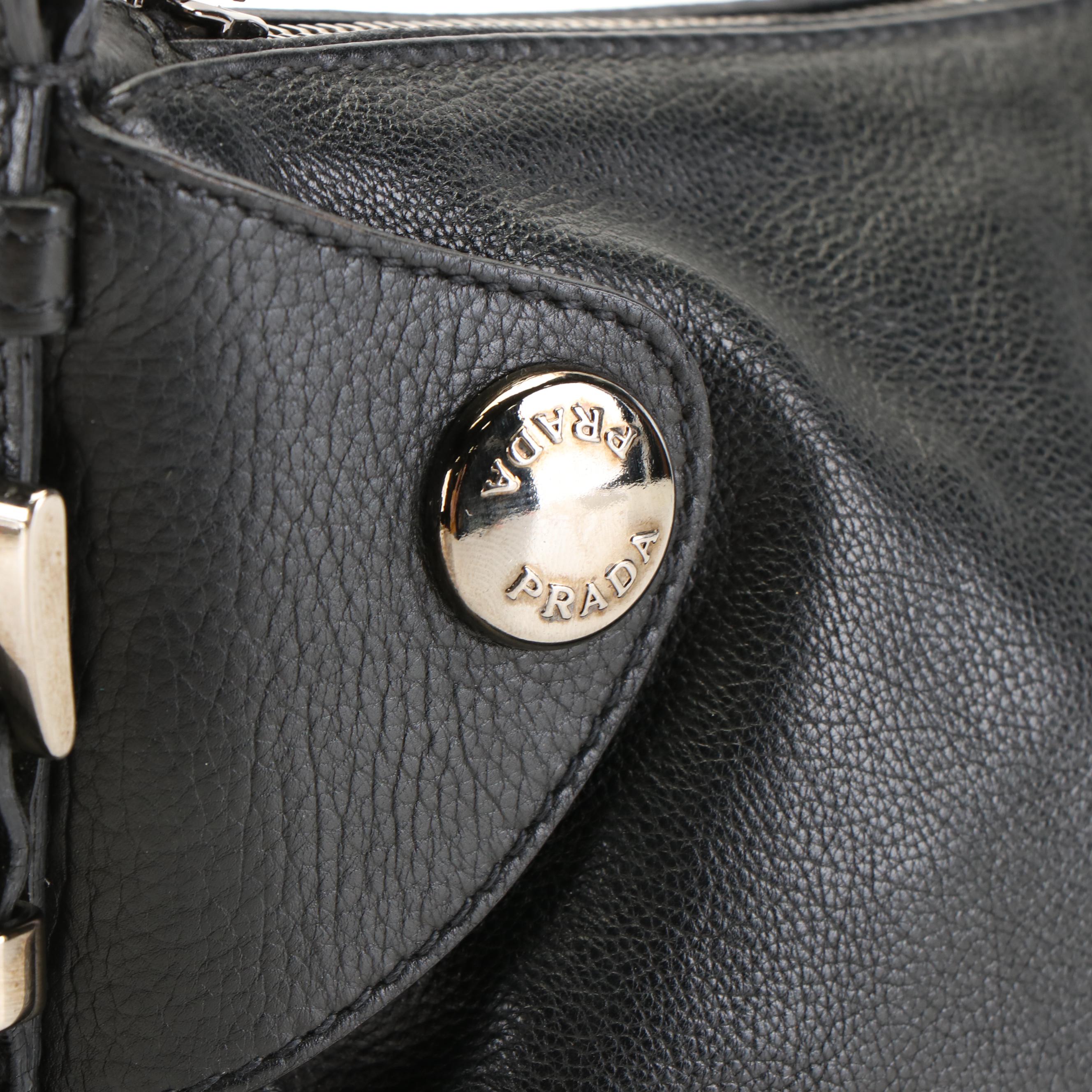 Prada Baguette Black Leather Shoulder Bag