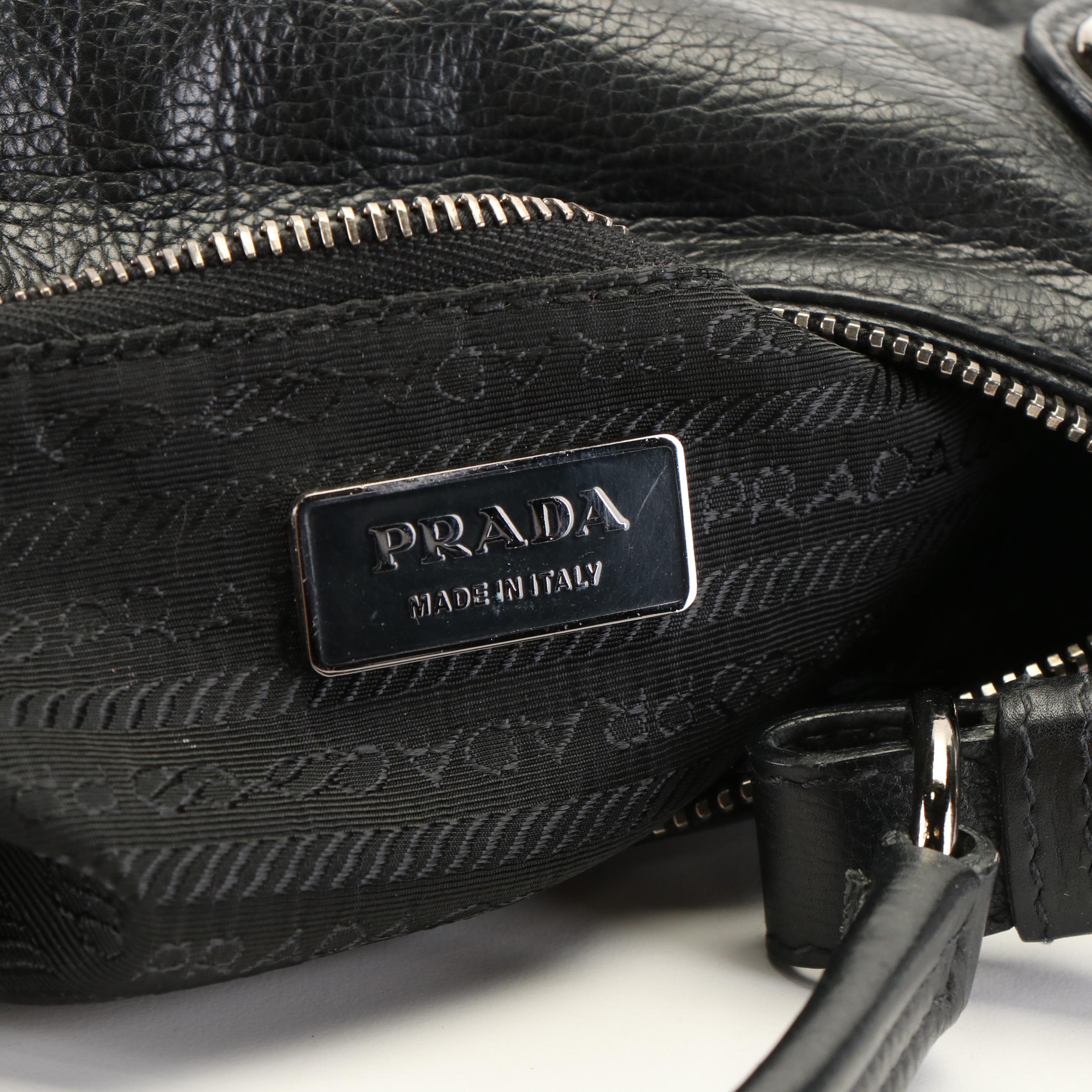 Prada Baguette Black Leather Shoulder Bag