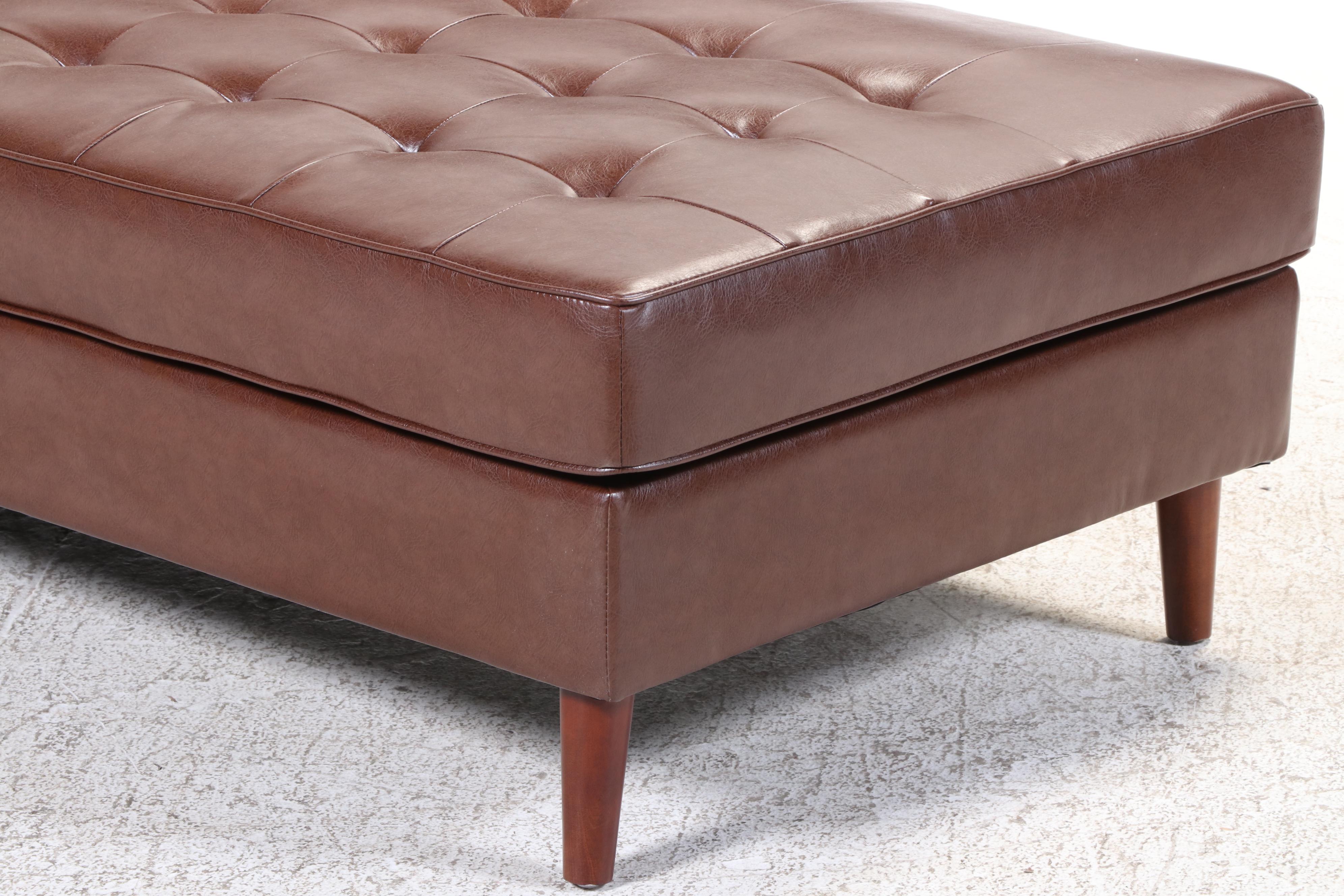 Noble House Home Furnishings Contemporary Tufted Faux Leather Chaise EBTH