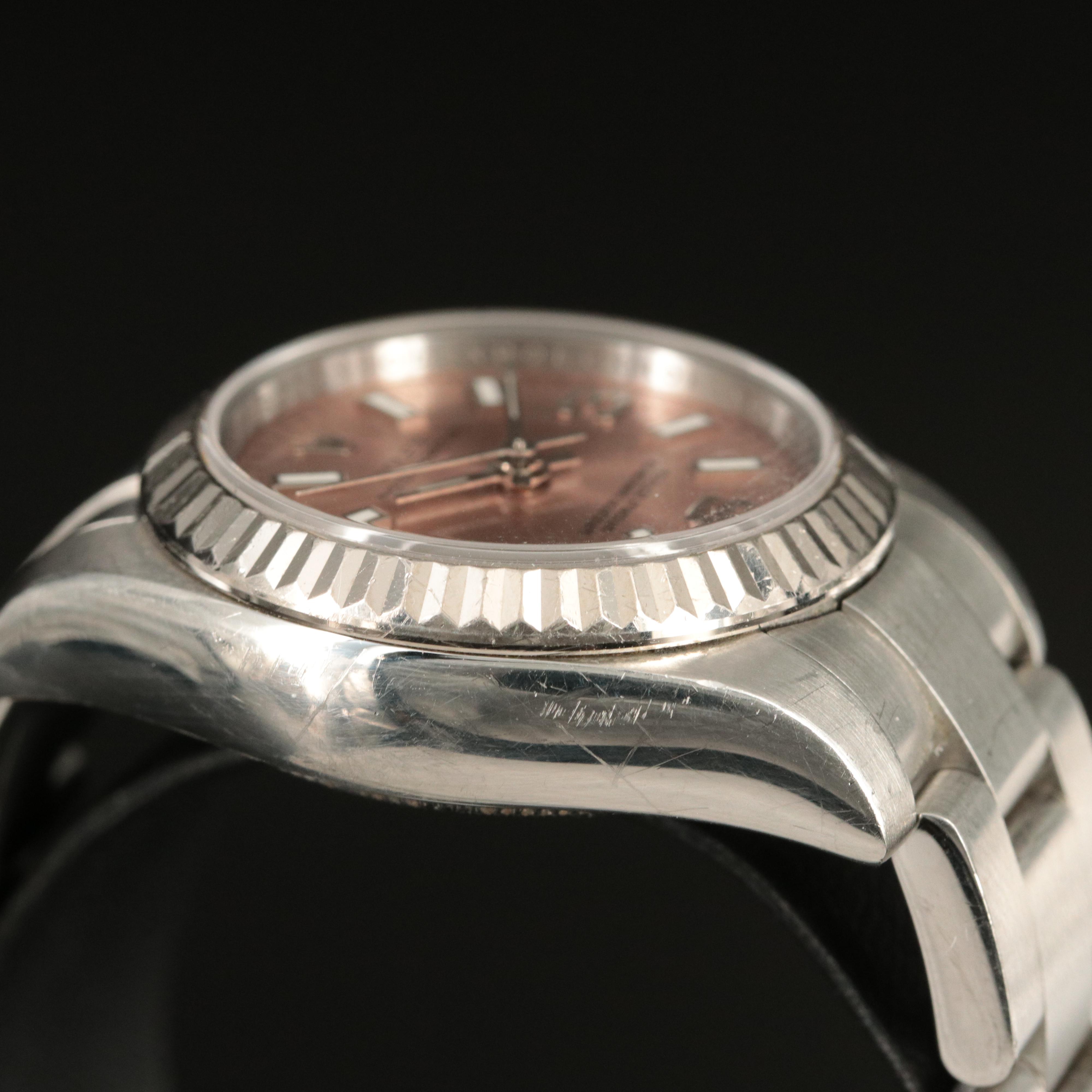 2007 Rolex Oyster Perpetual Salmon Dial Stainless Steel Watch