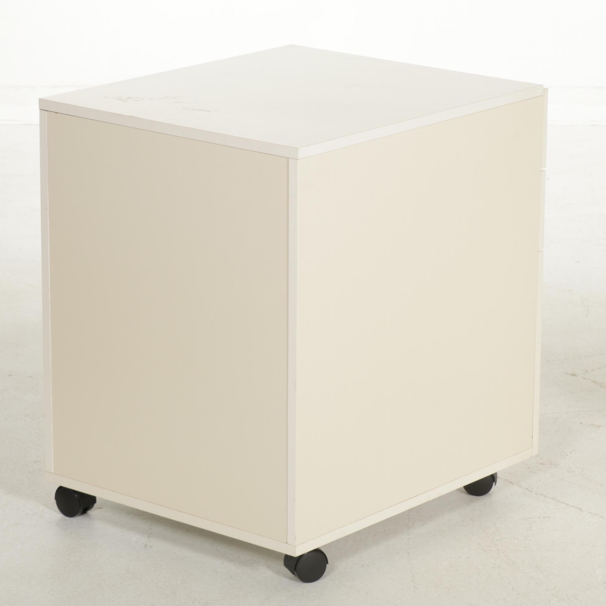 Pottery Barn Corner Desk and Workbench Cantilever Chair Plus File Cabinet