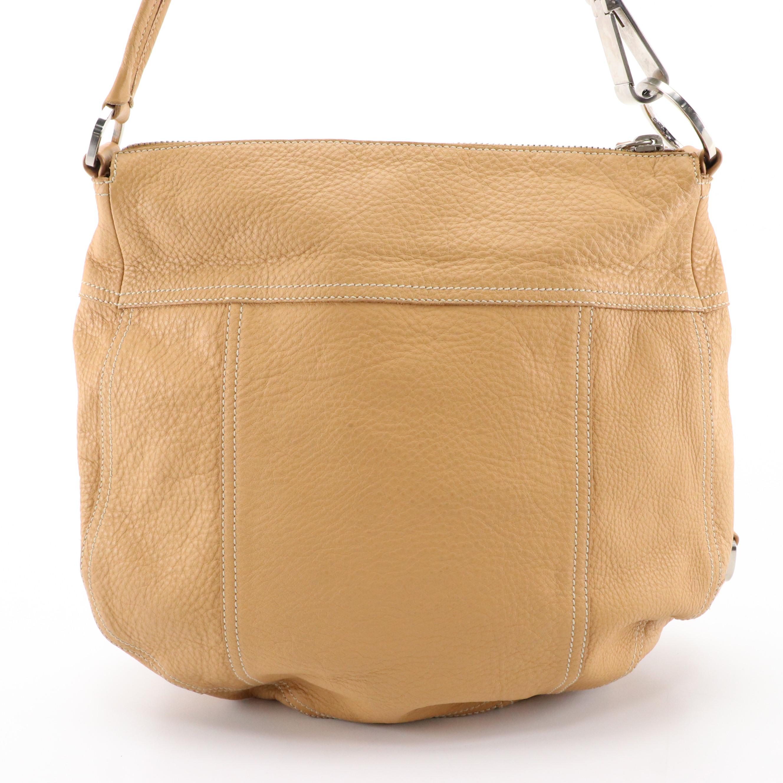 Prada Tan Grained Calf Leather Hobo Shoulder Bag