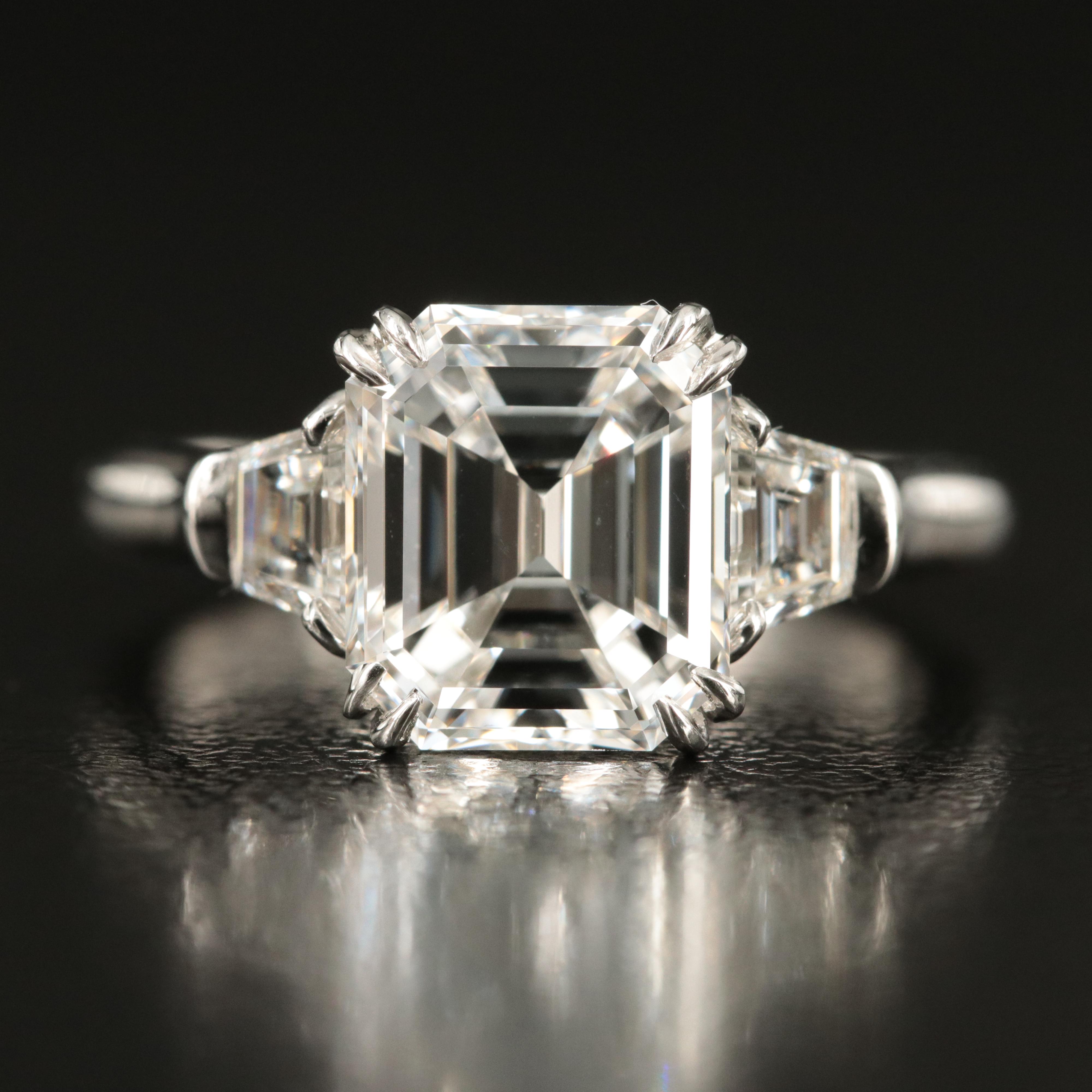 Harry Winston Platinum 3.73 CTW Diamond Ring with GIA Report