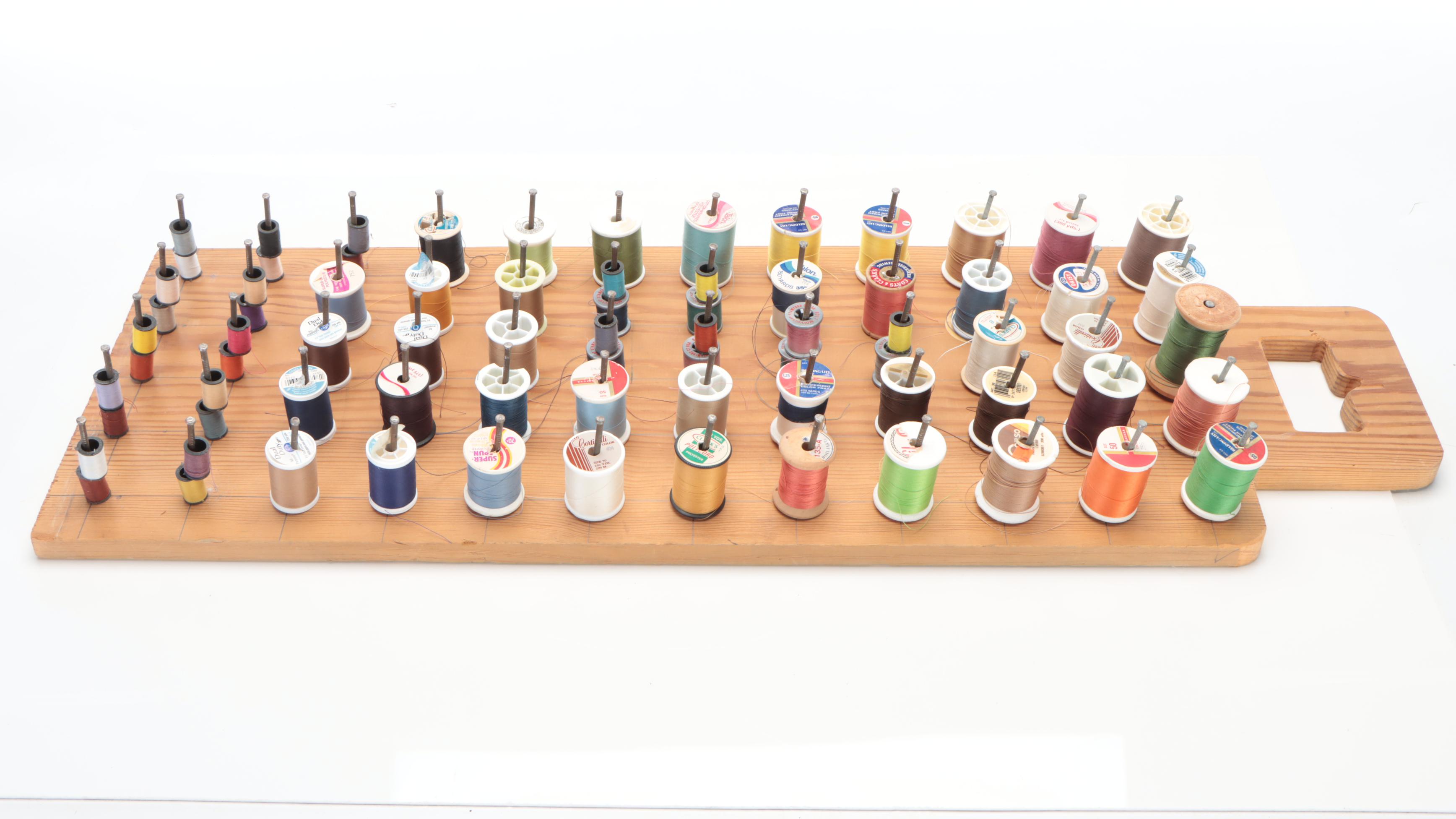 Sears Kenmore Sewing Machine with Table and Chair and Sewing Notions