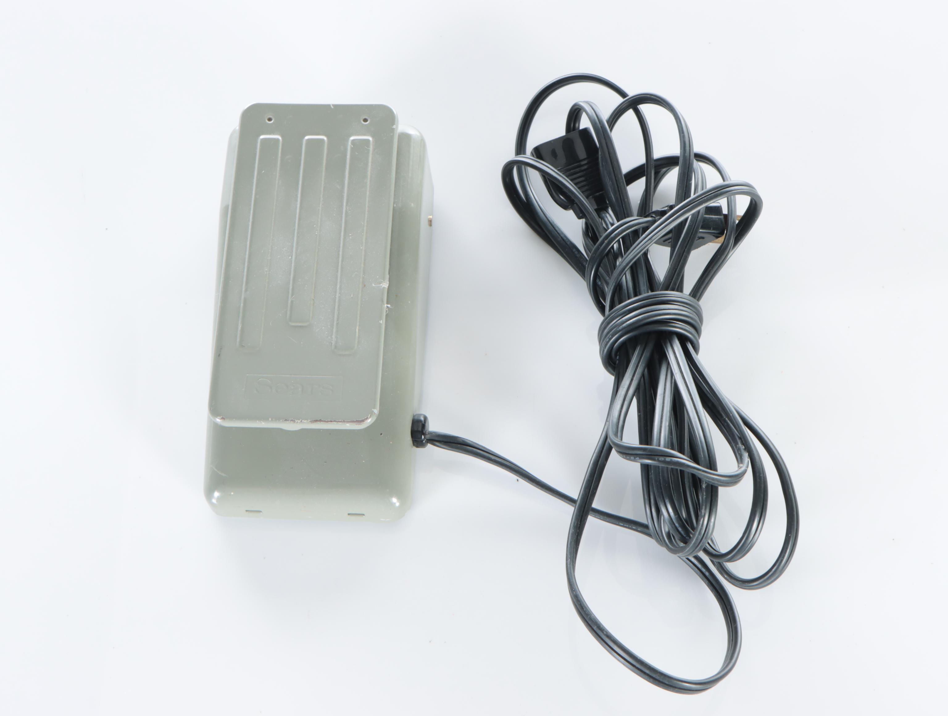 Sears Kenmore Sewing Machine with Table and Chair and Sewing Notions