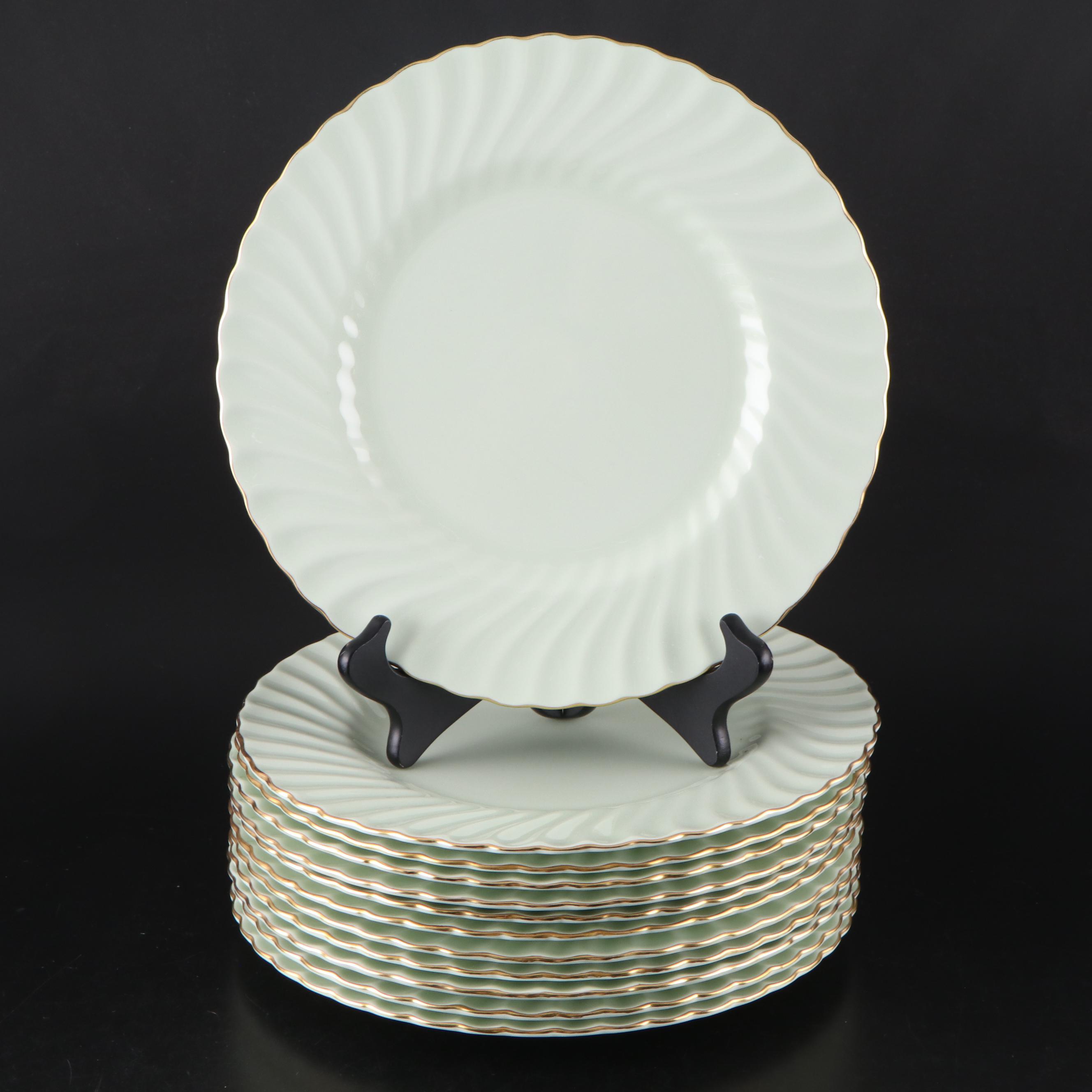 Minton "Shell" Green and Gold Trim Bone China Dinnerware, 1945–1959