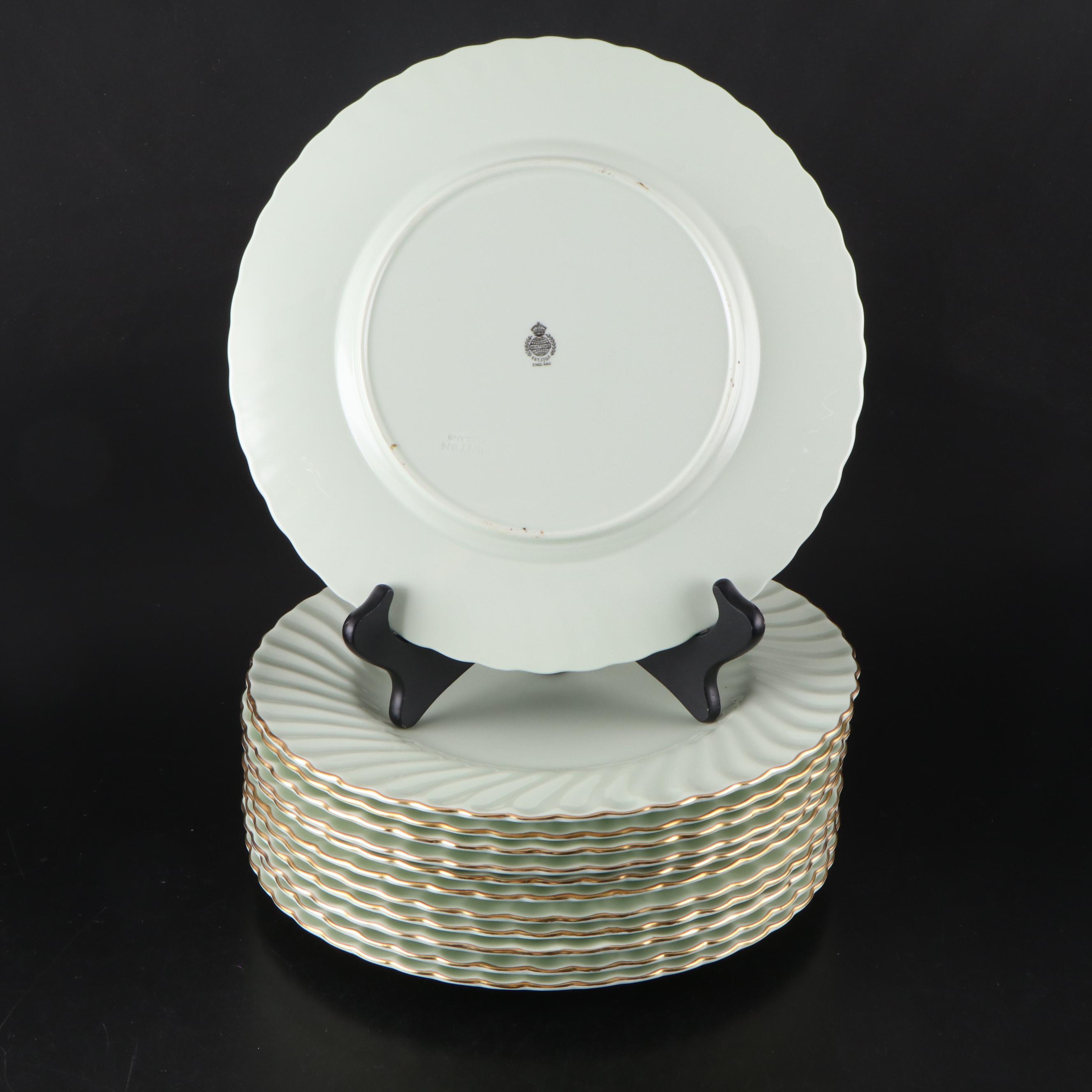 Minton "Shell" Green and Gold Trim Bone China Dinnerware, 1945–1959