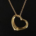 Elsa Perreti for Tiffany & Co. 18K Open Heart Pendant Necklace