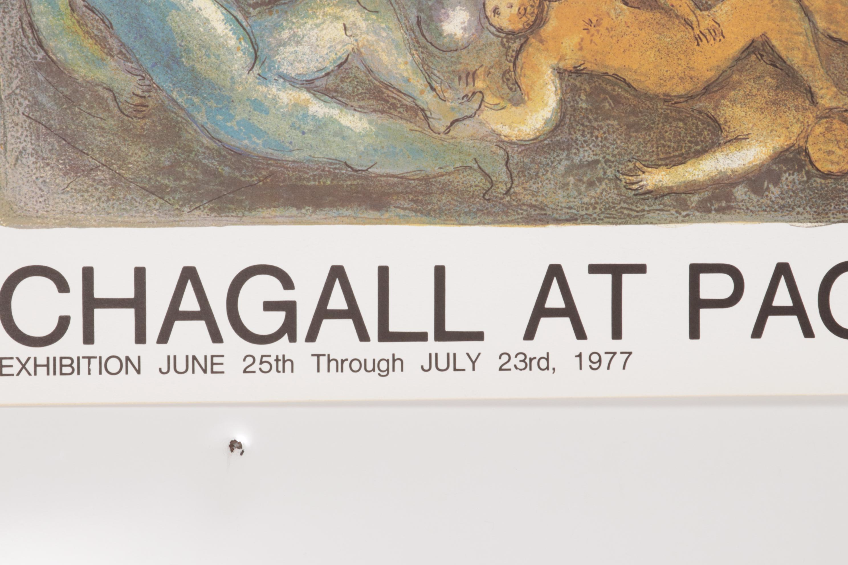 Marc Chagall Offset Lithograph Exhibition Poster For Pace Gallery, Columbus,1977