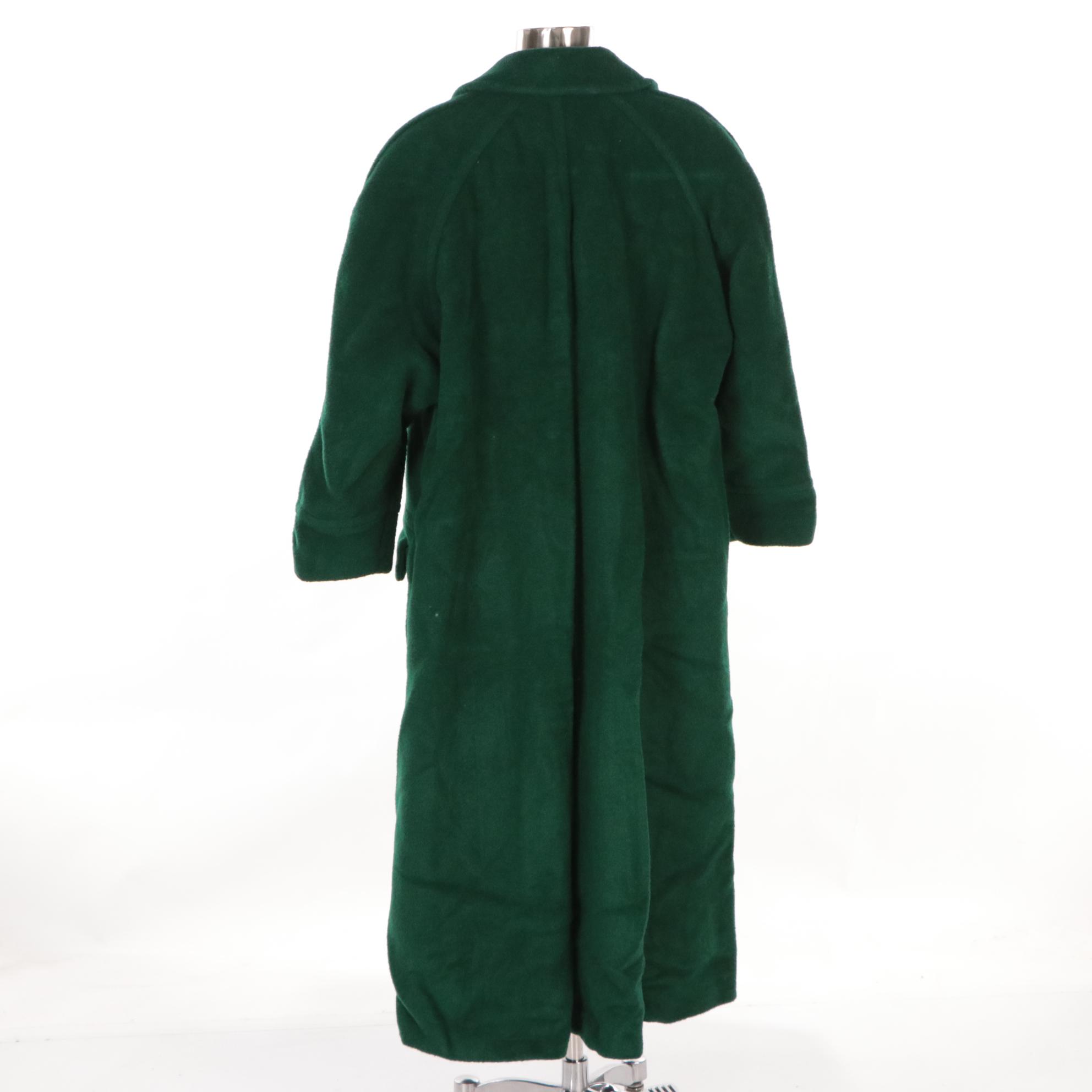 Karl Lagerfeld Emerald Green Wool/Mohair/Alpaca Oversized Flare Coat, 1990s