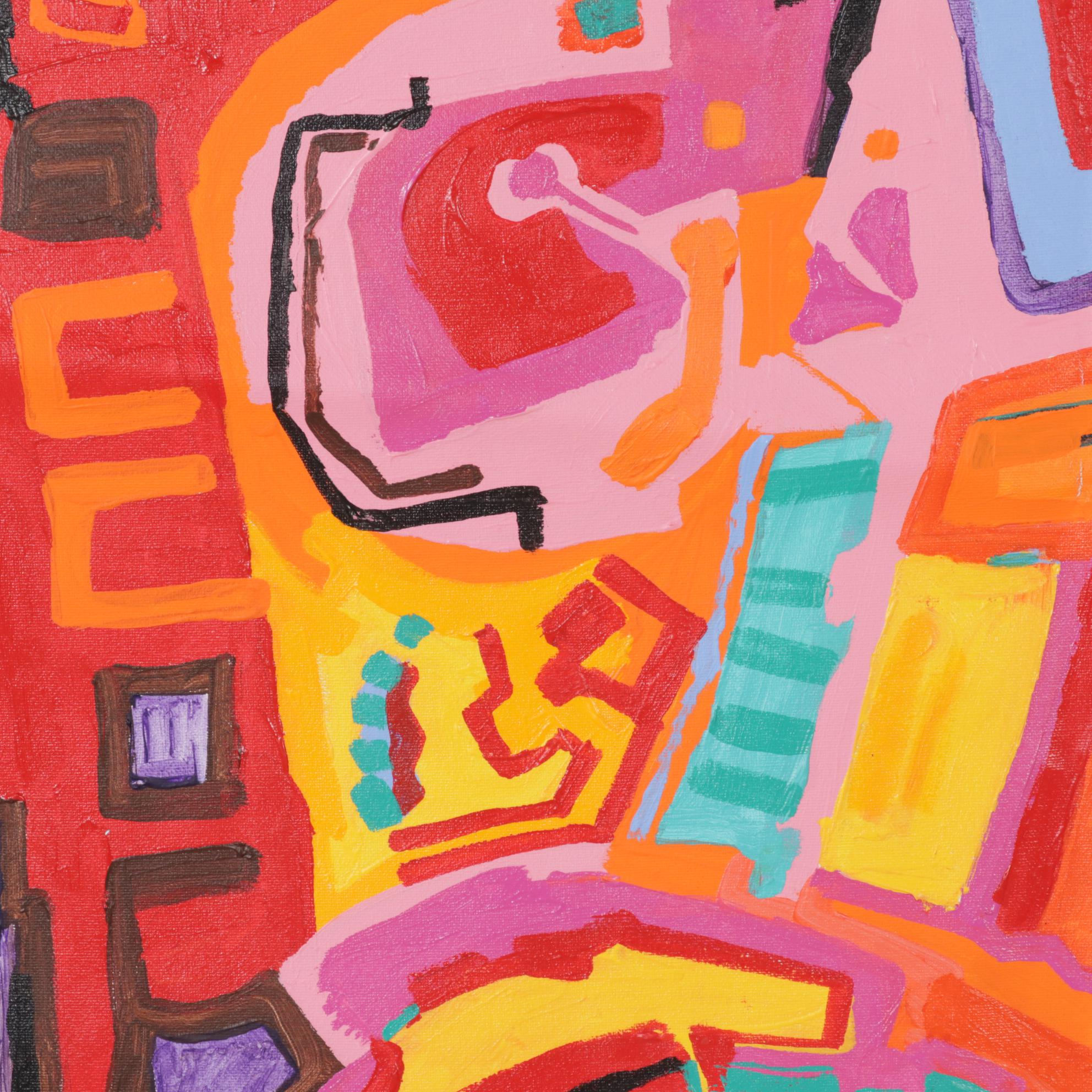 Phyllis Trager Hyman Abstract Acrylic Painting, 21st Century