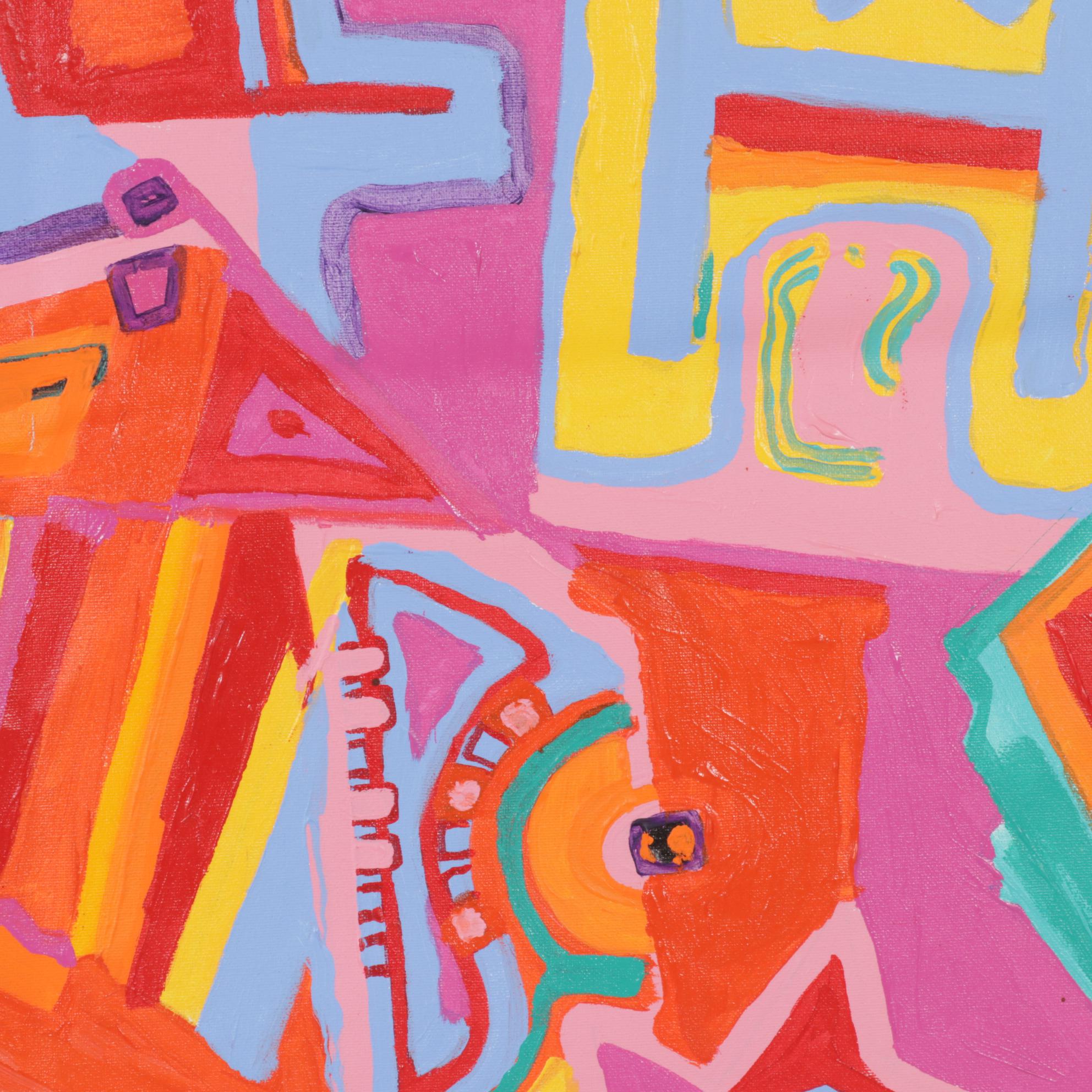 Phyllis Trager Hyman Abstract Acrylic Painting, 21st Century