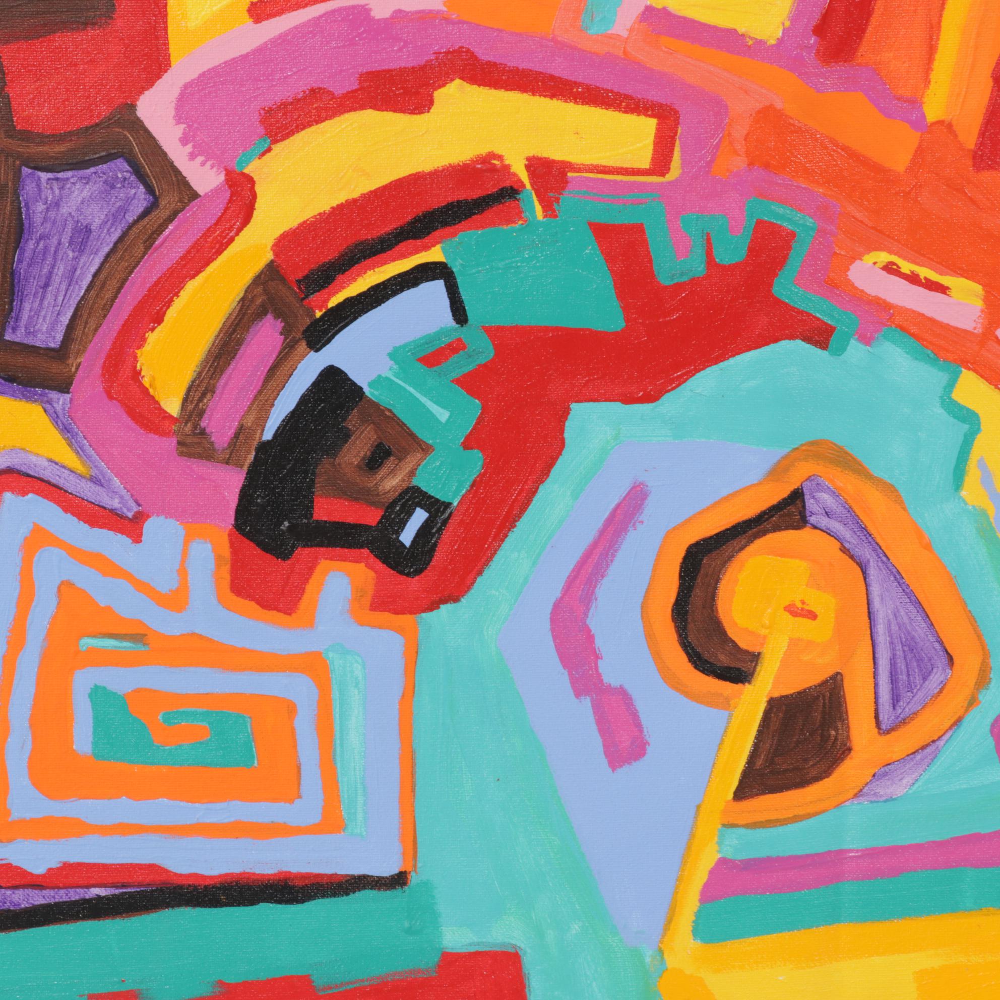 Phyllis Trager Hyman Abstract Acrylic Painting, 21st Century