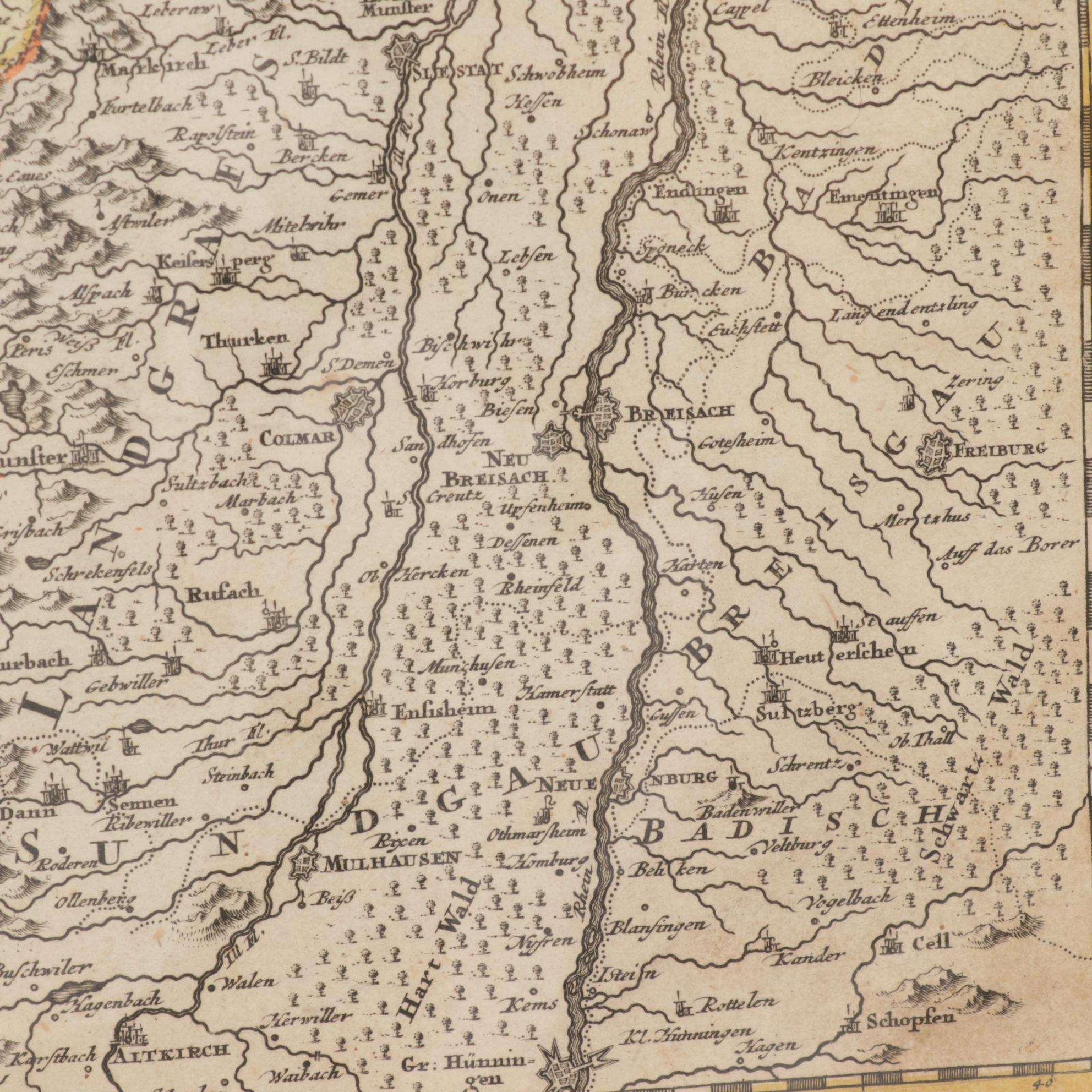 Johann Baptiste Homann Hand-Colored Engraved Map "Lotharingiae", 18th Century