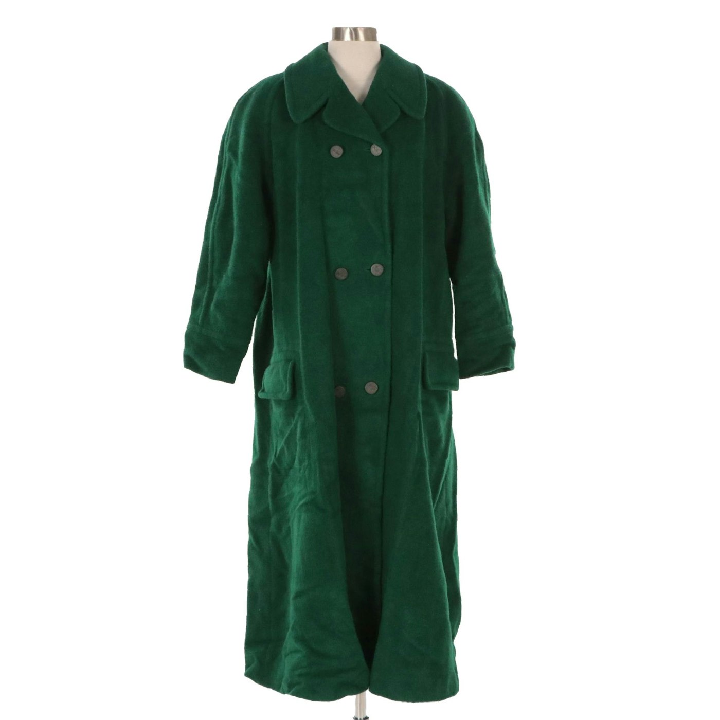 Karl Lagerfeld Emerald Green Wool/Mohair/Alpaca Oversized Flare Coat ...