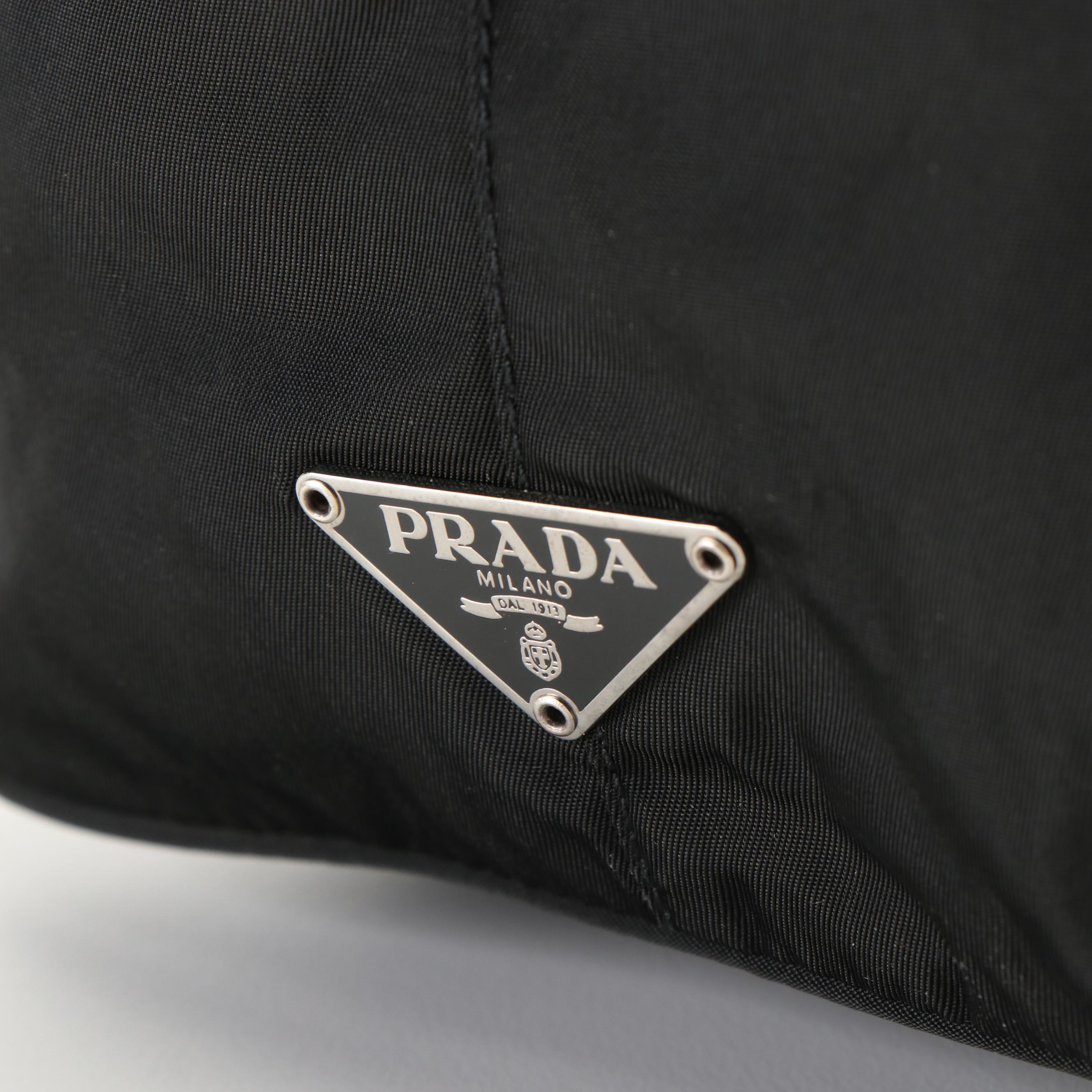 Prada Triangle Logo Tessuto Black Nylon Shoulder Bag
